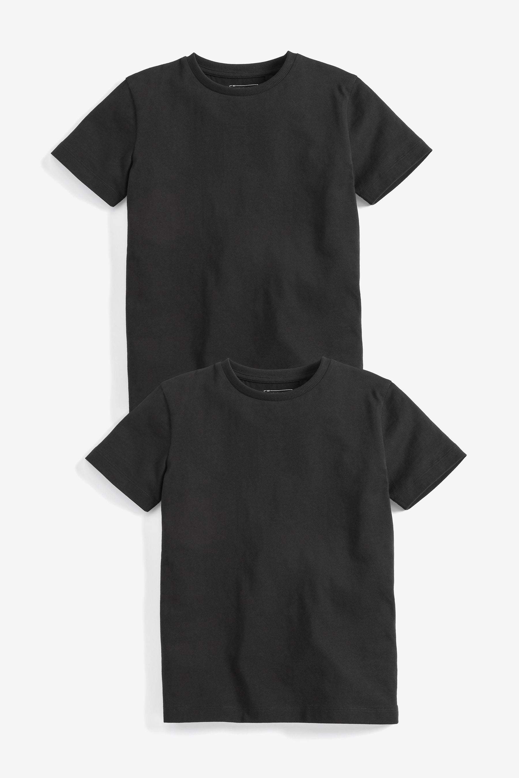 Black Short Sleeve Cotton 100% Cotton T-Shirts 2 Pack (3-16yrs)