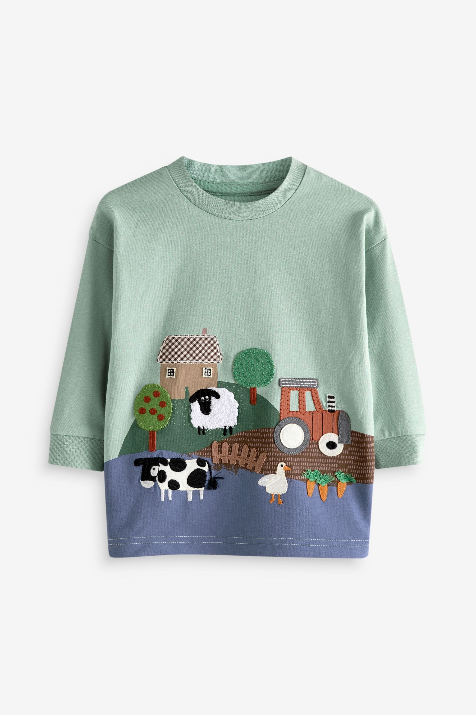 Green Farm 100% Cotton Long Sleeve Character T-Shirt (3mths-7yrs)