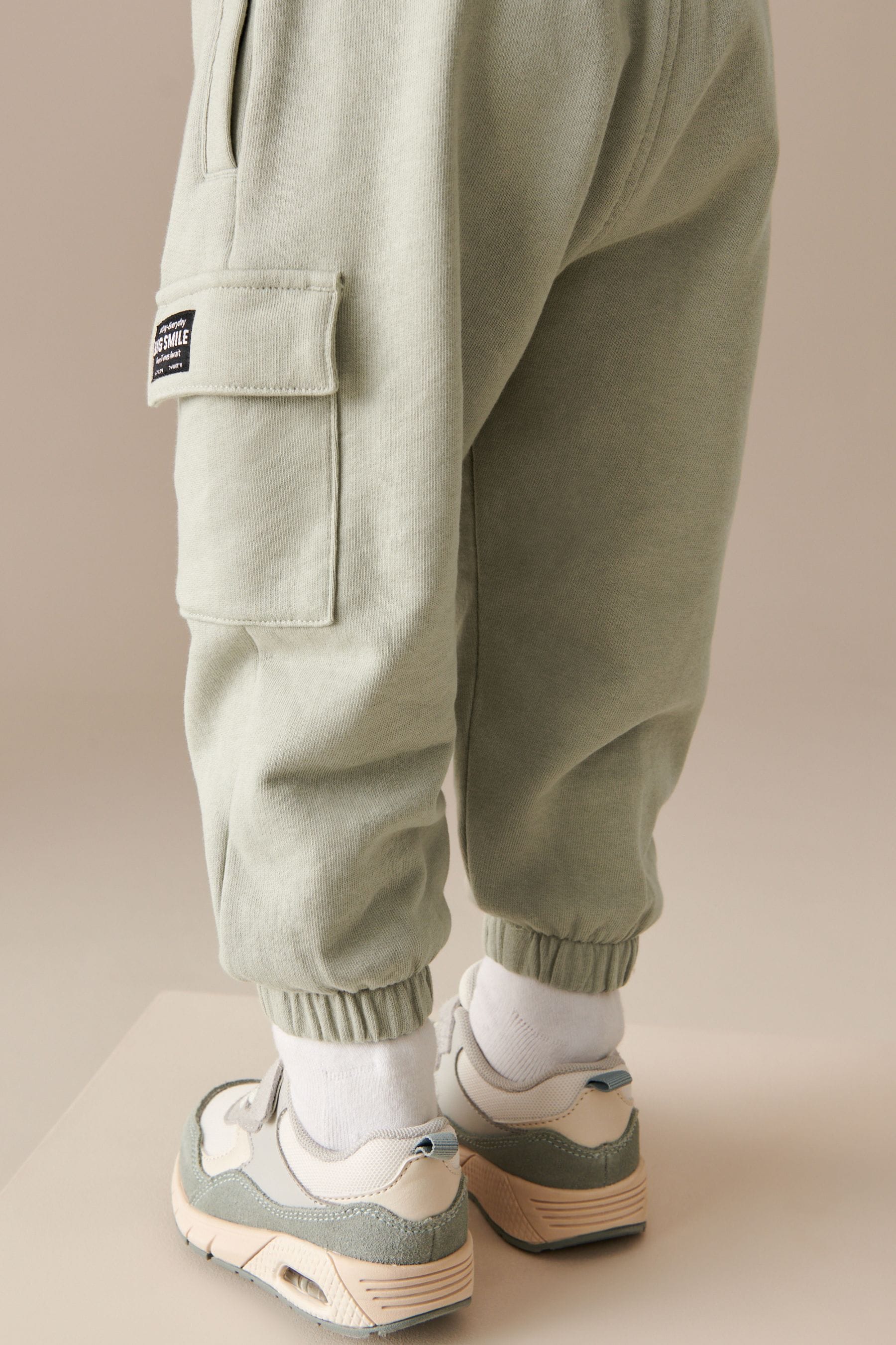 Charcoal Grey/Sage Green Short Sleeve T-Shirt and Utility Joggers Set (3mths-7yrs)