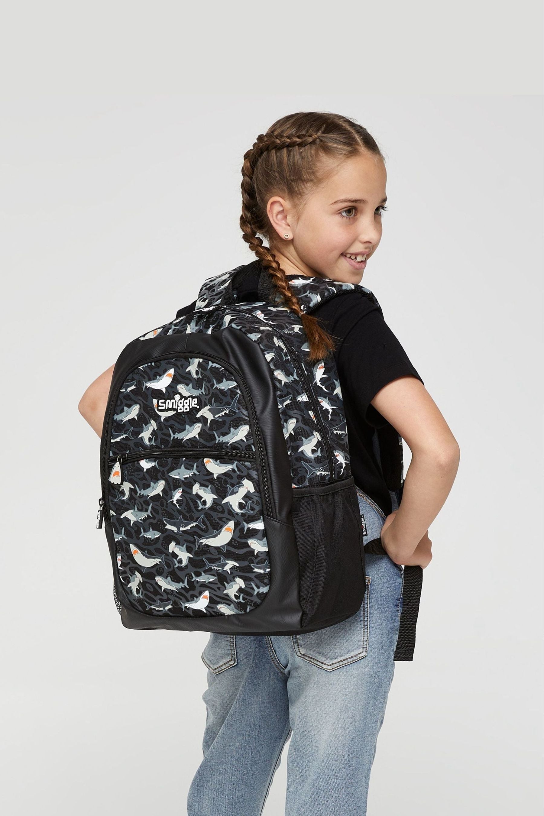 Smiggle Grey Drift Classic Backpack