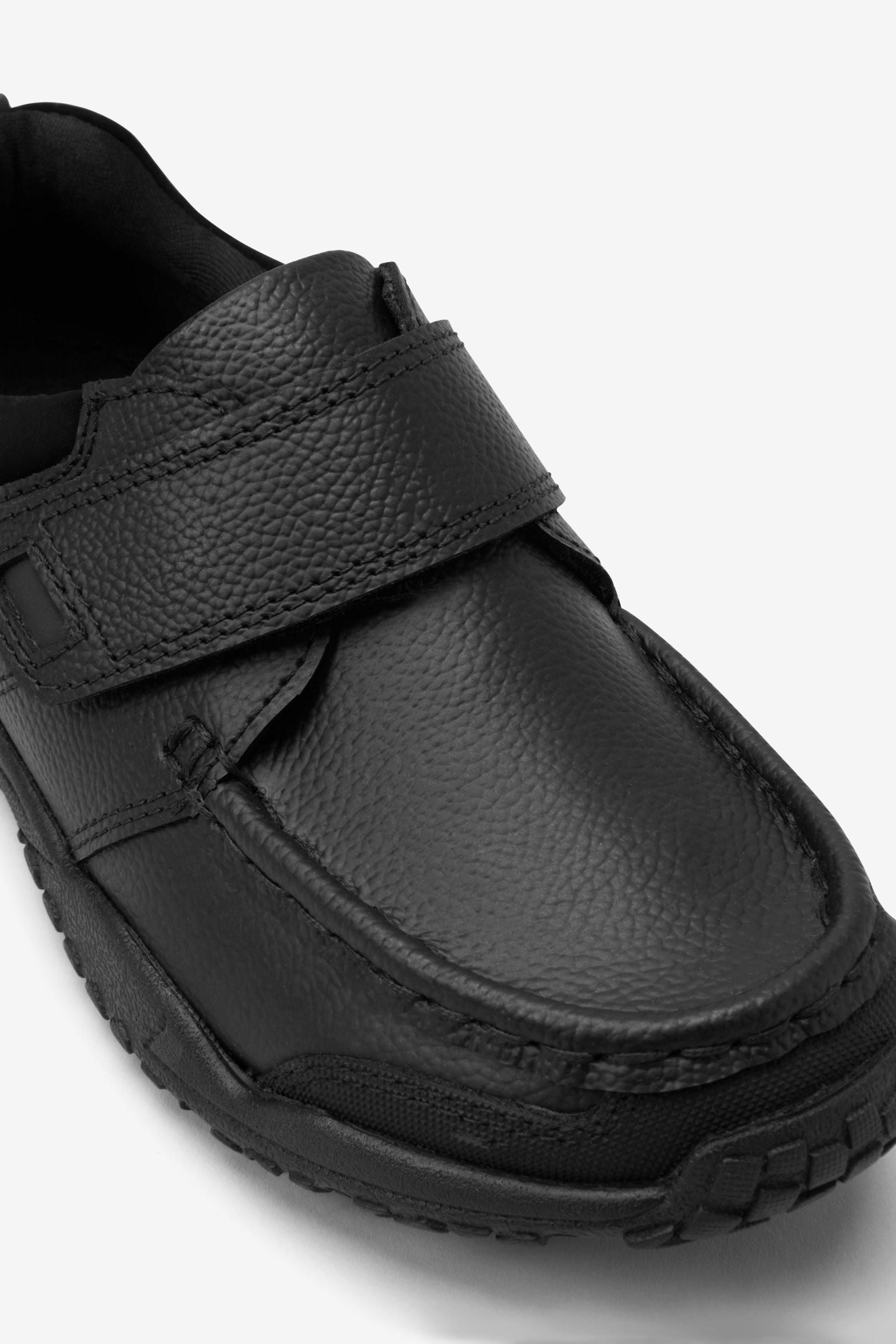 Black School Leather Single Strap Shoes