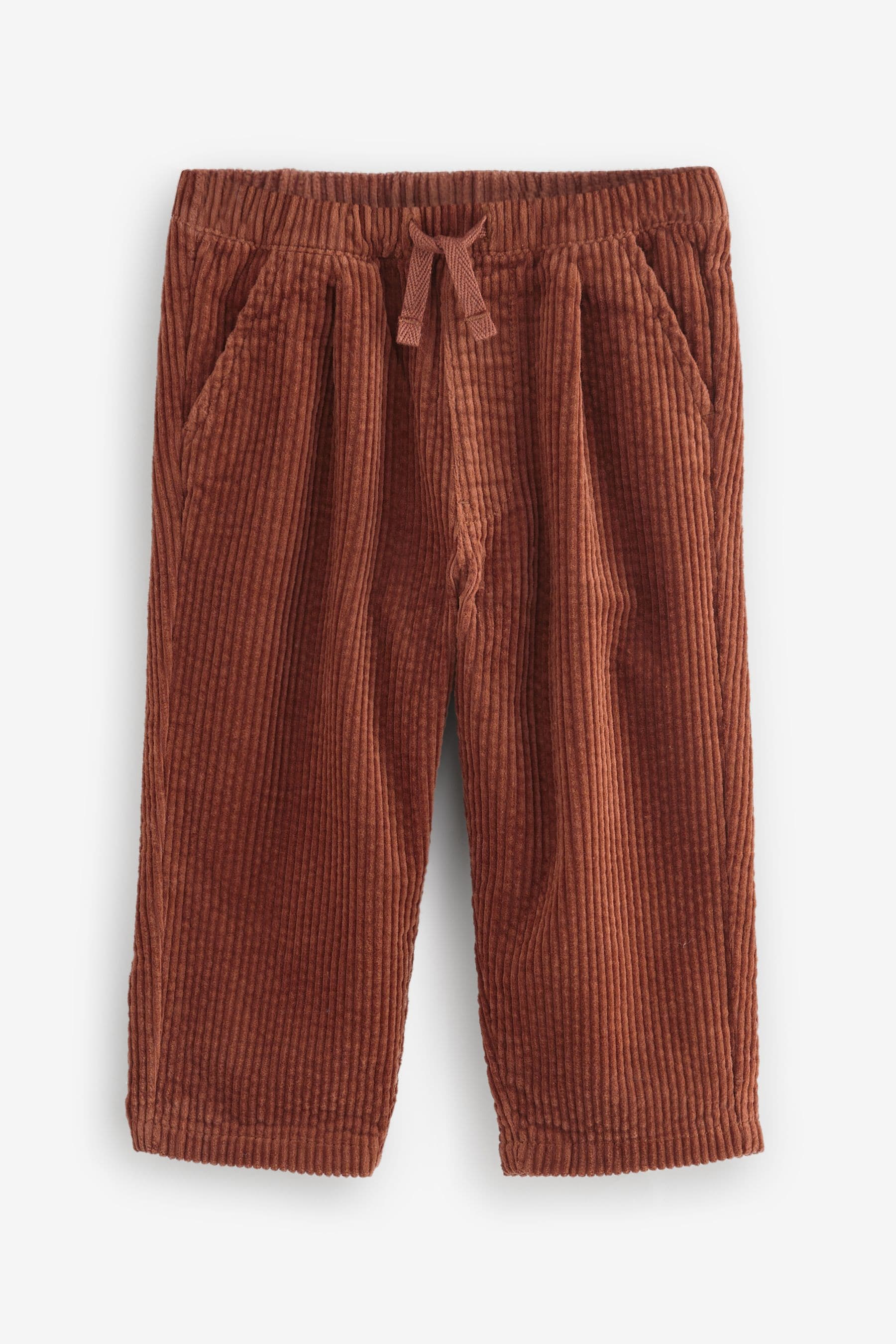 Rust Brown Textured Corduroy Pull On Trousers (3mths-7yrs)