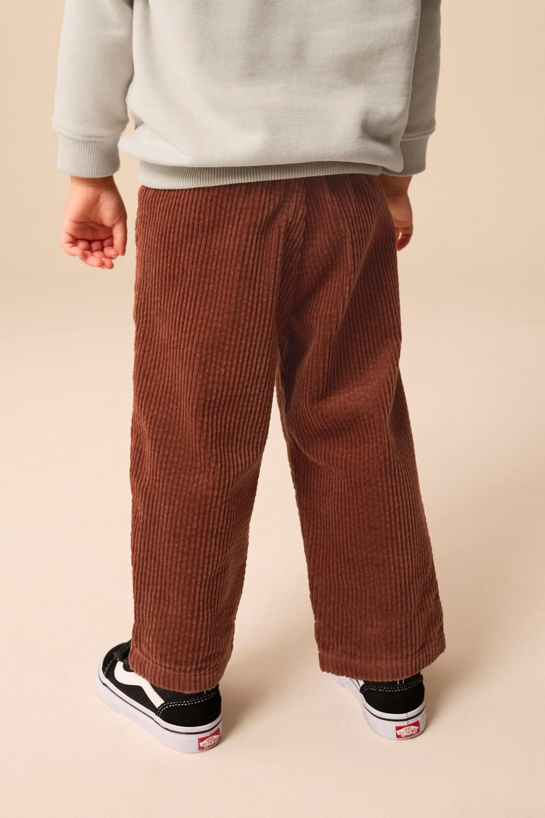 Rust Brown Textured Corduroy 100% Cotton Pull On Trousers (3mths-7yrs)