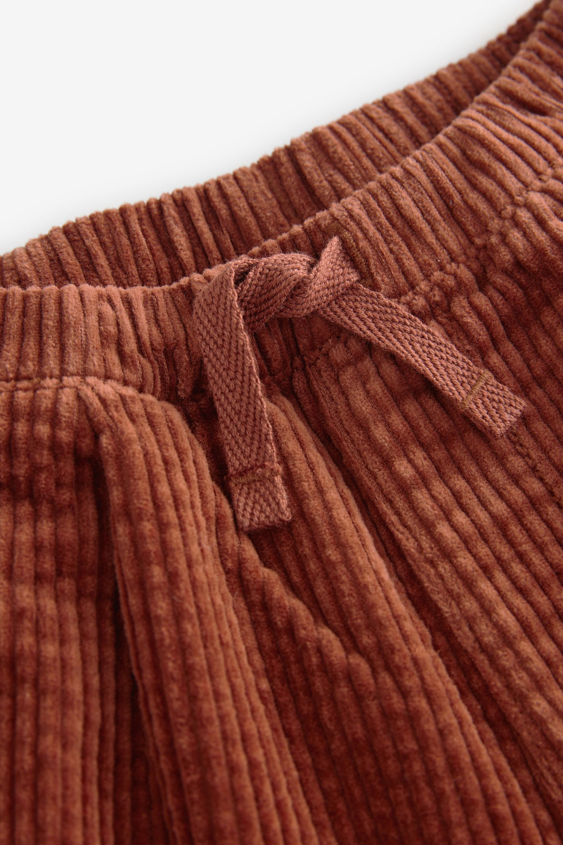 Rust Brown Textured Corduroy 100% Cotton Pull On Trousers (3mths-7yrs)