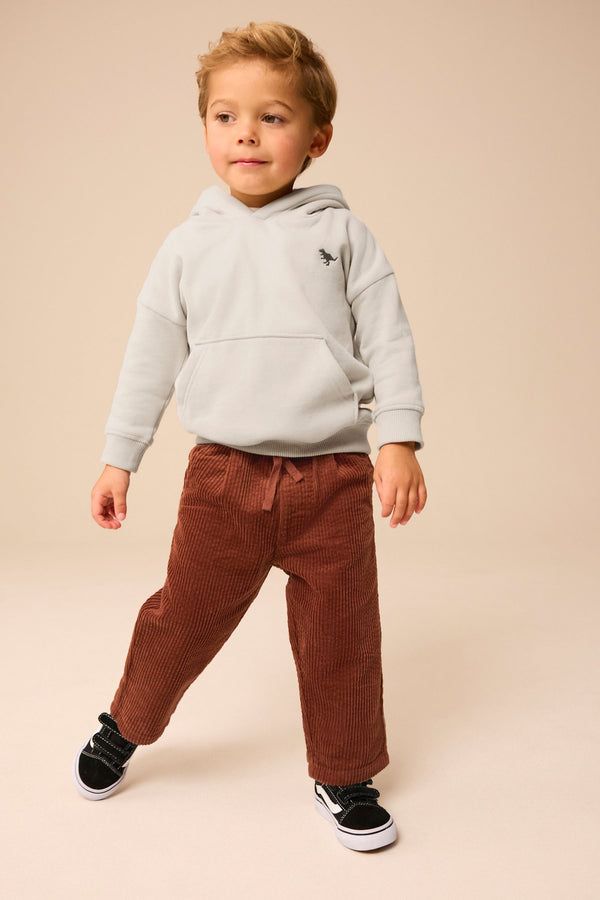 Rust Brown Textured Corduroy 100% Cotton Pull On Trousers (3mths-7yrs)