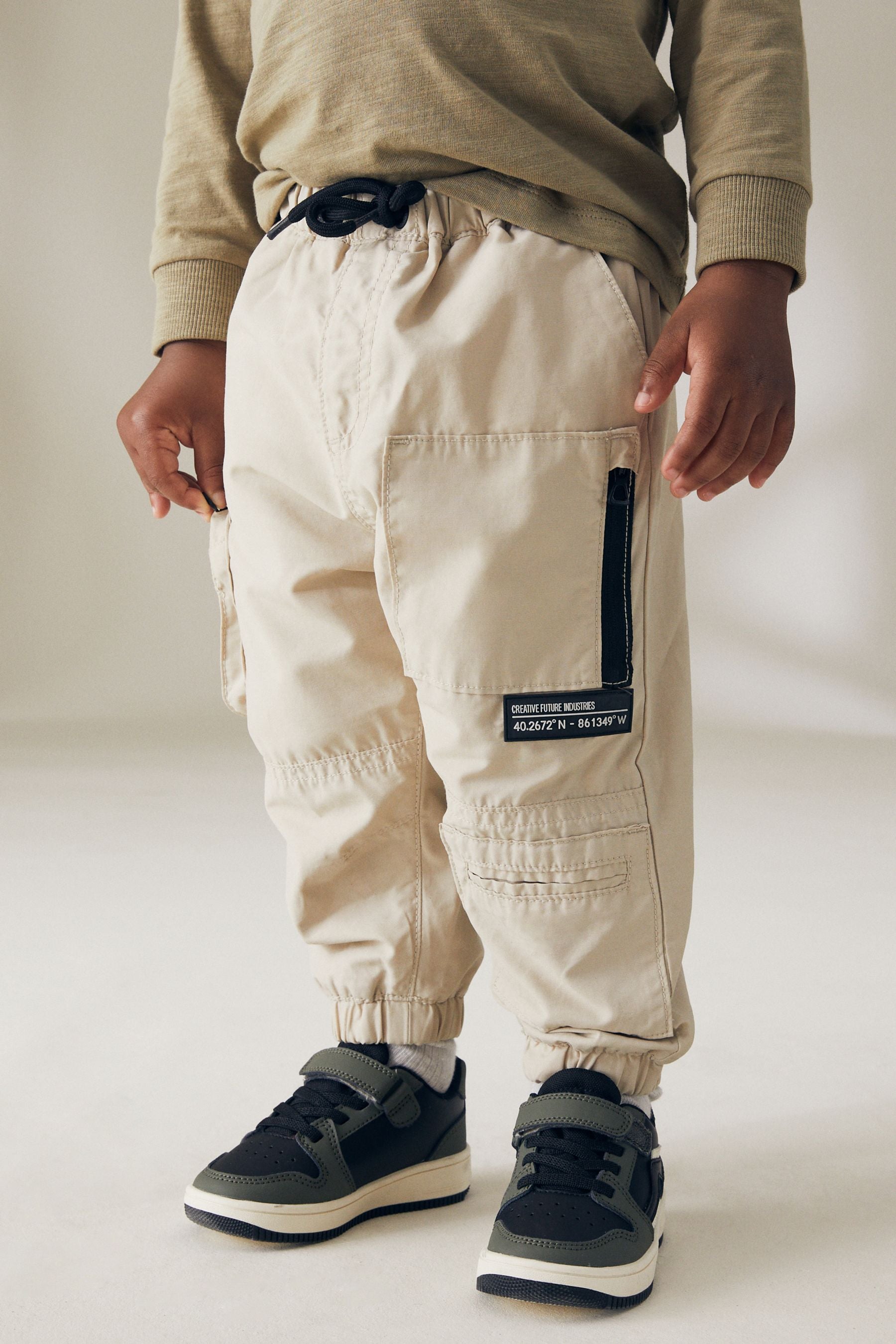 Ecru Cream Multipocket Cargo Trousers (3mths-7yrs)