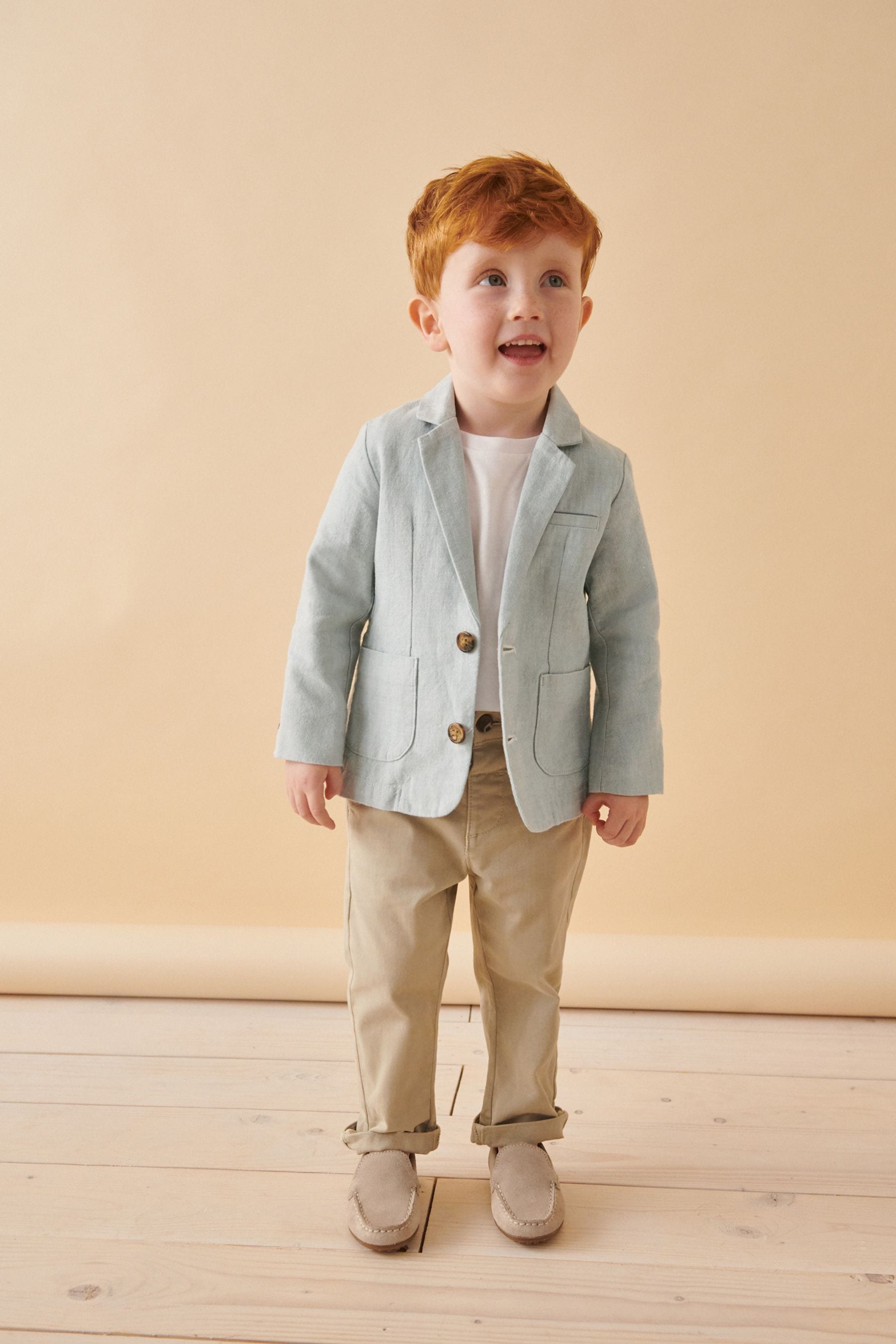 Pale Blue Linen Blend Blazer (3mths-9yrs)