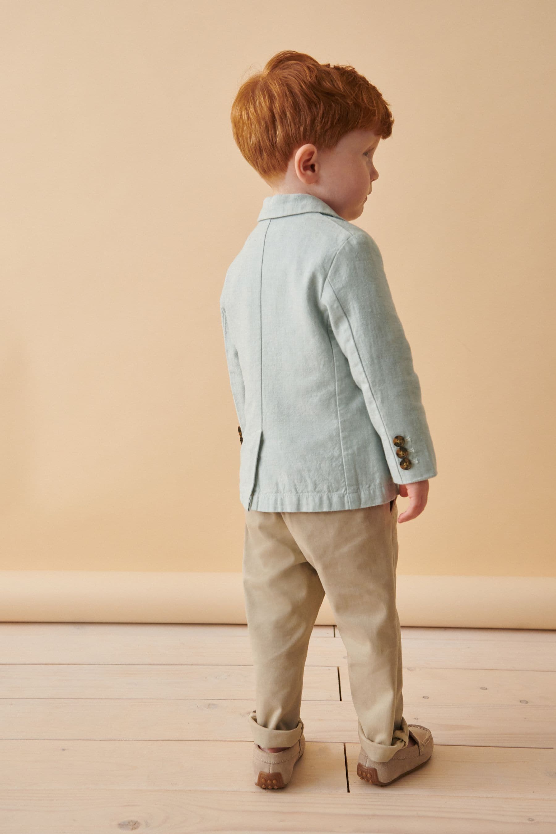 Pale Blue Linen Blend Blazer (3mths-9yrs)