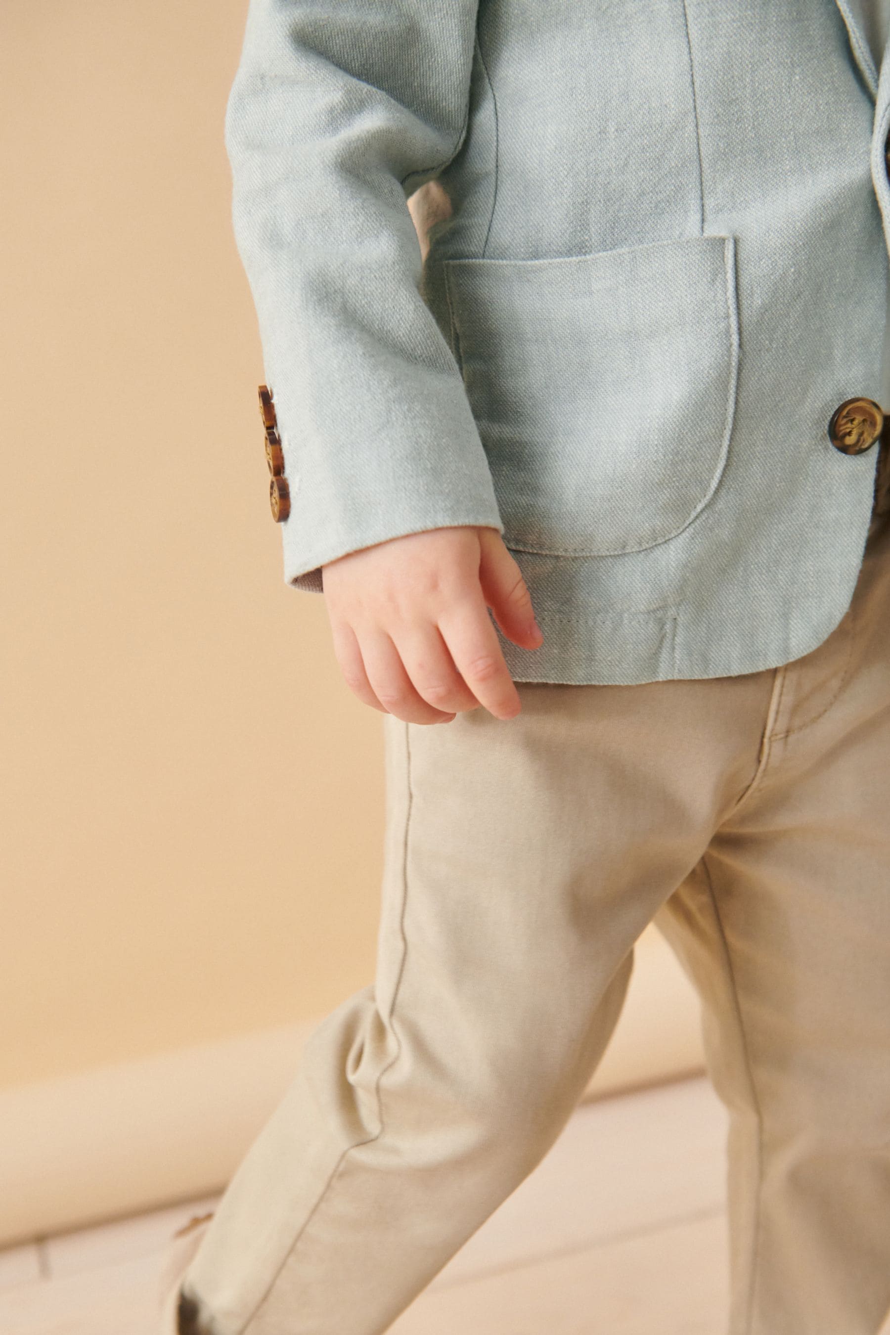 Pale Blue Linen Blend Blazer (3mths-9yrs)