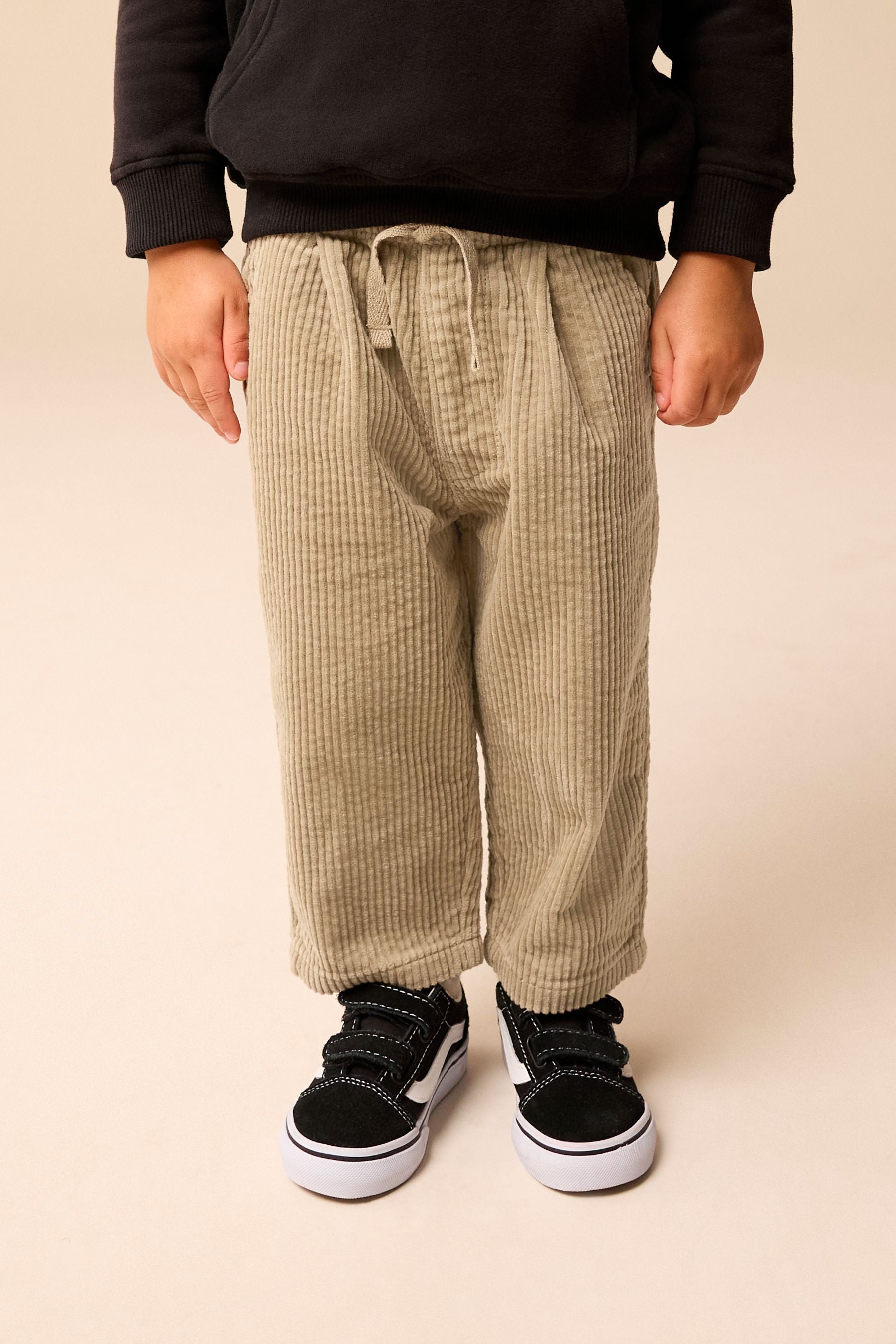 Stone Textured Corduroy 100% Cotton Pull On Trousers (3mths-7yrs)