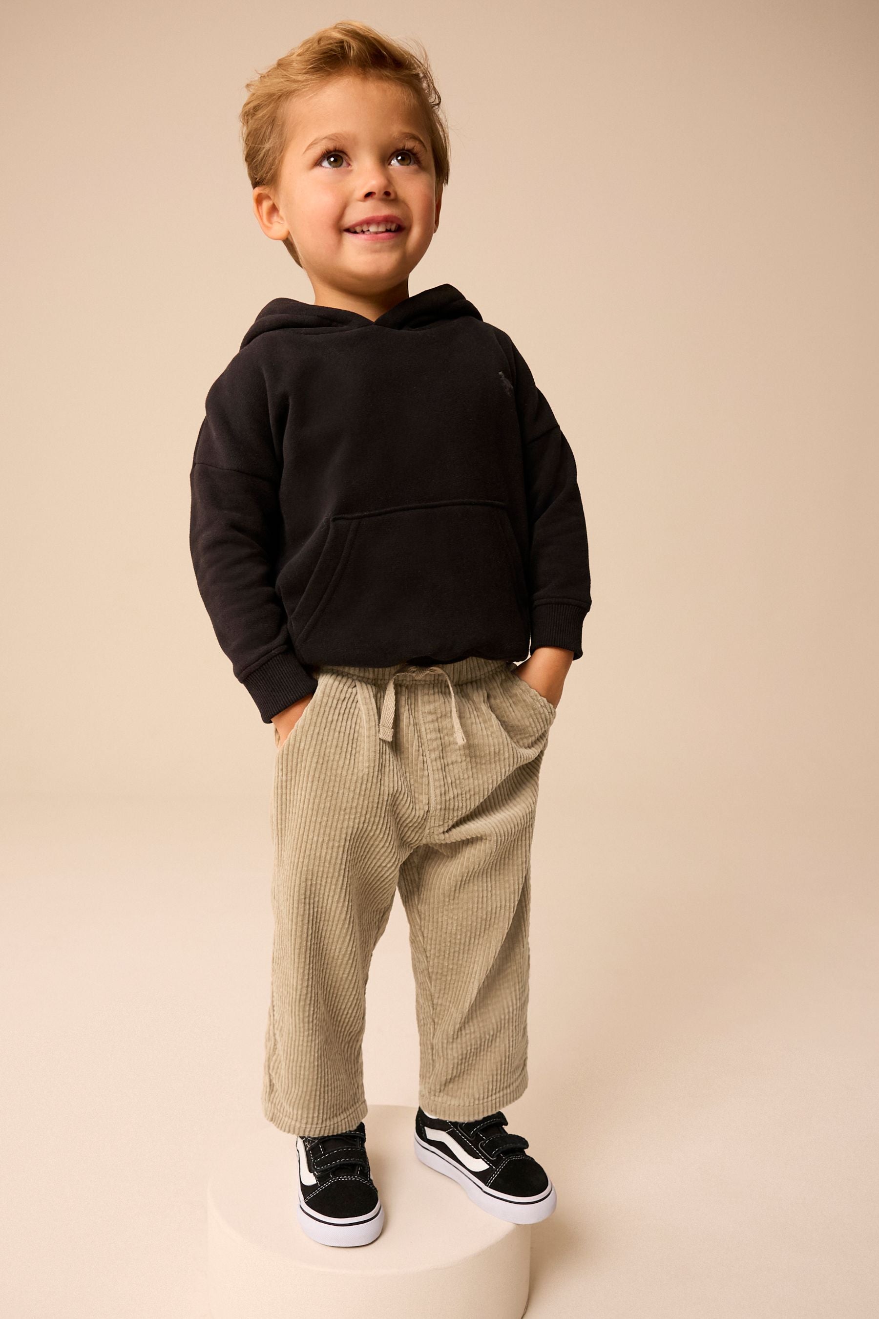 Stone Textured Corduroy 100% Cotton Pull On Trousers (3mths-7yrs)