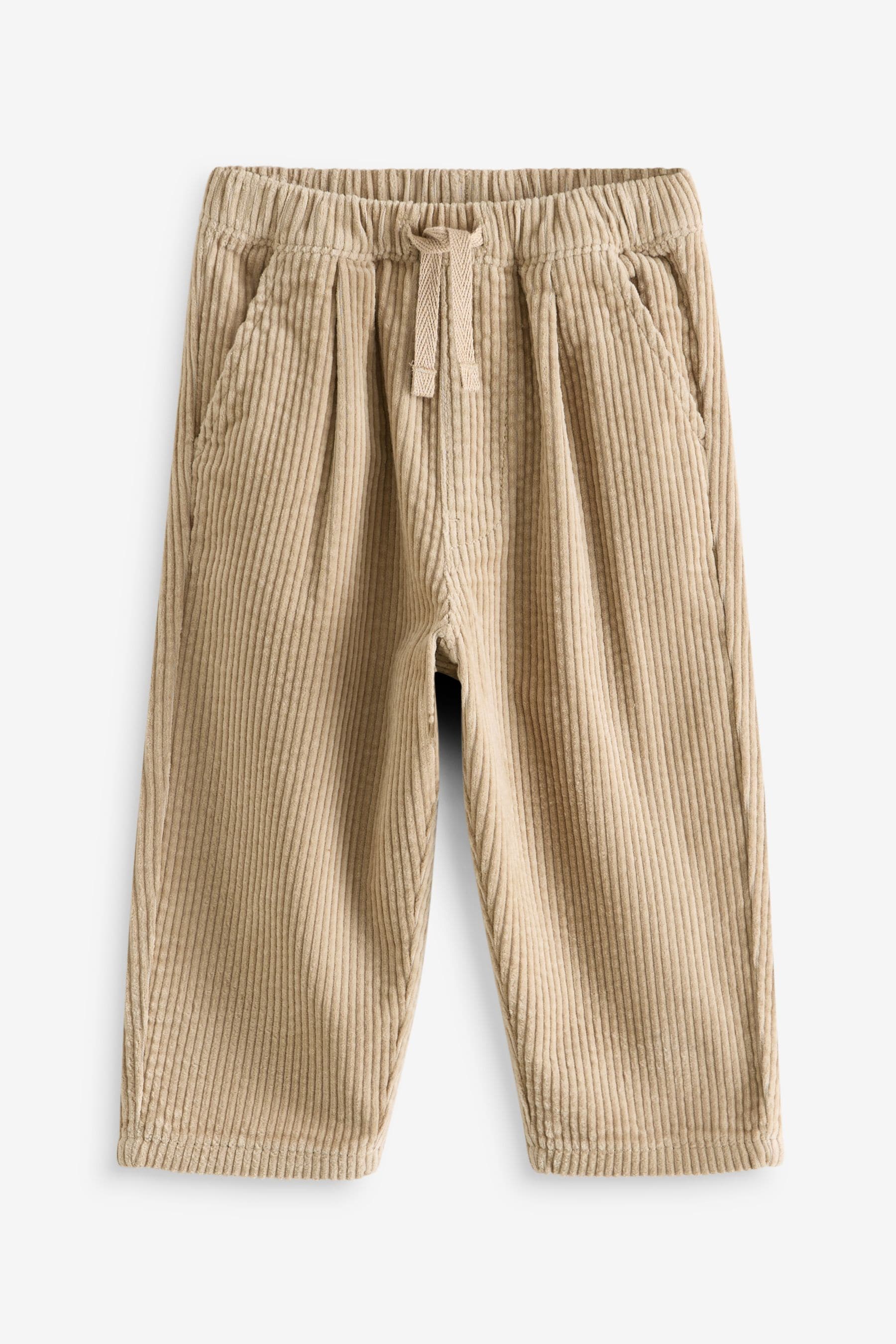 Stone Textured Corduroy 100% Cotton Pull On Trousers (3mths-7yrs)