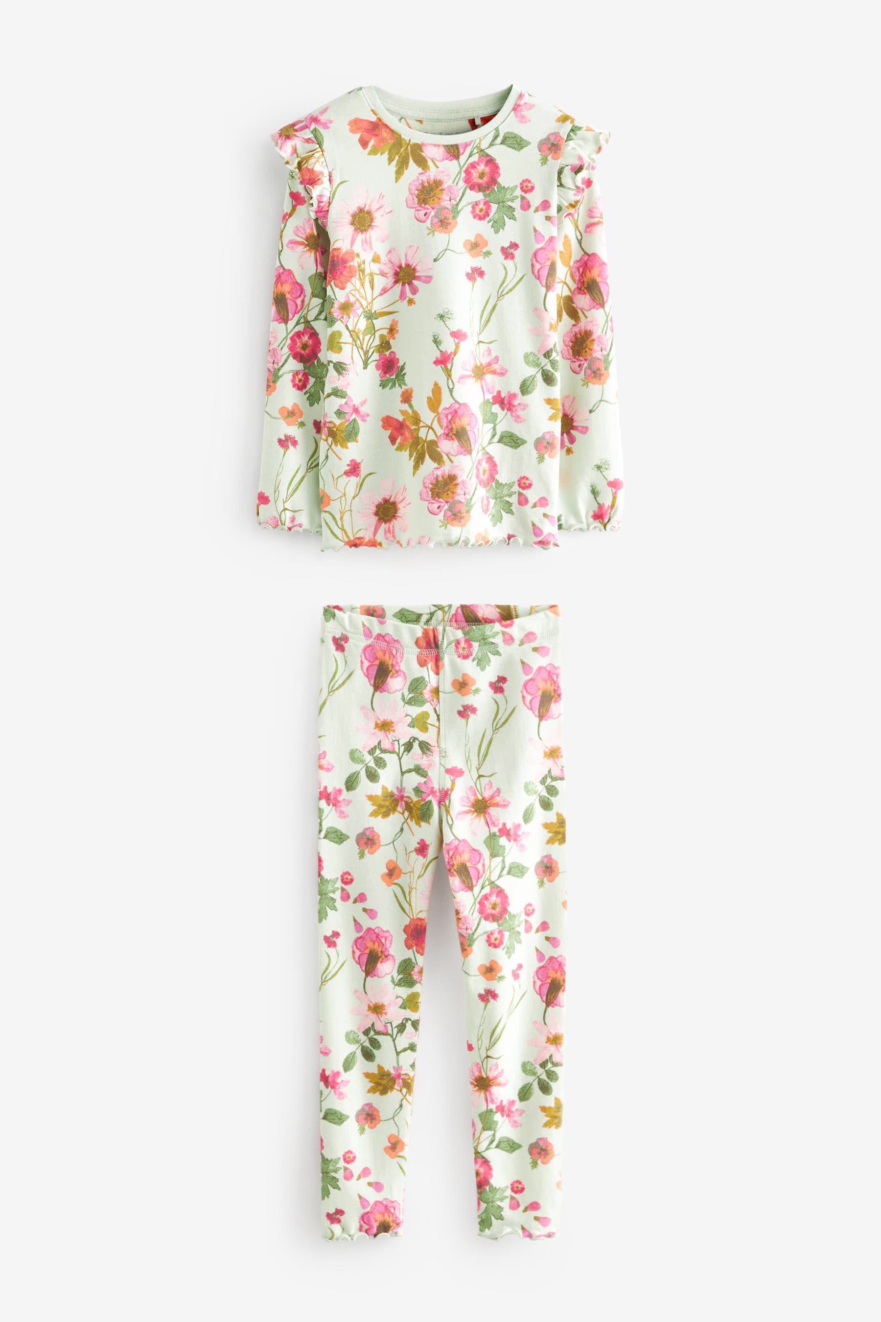 Yellow/ Purple/Green Floral Pyjamas 3 Pack (9mths-16yrs)