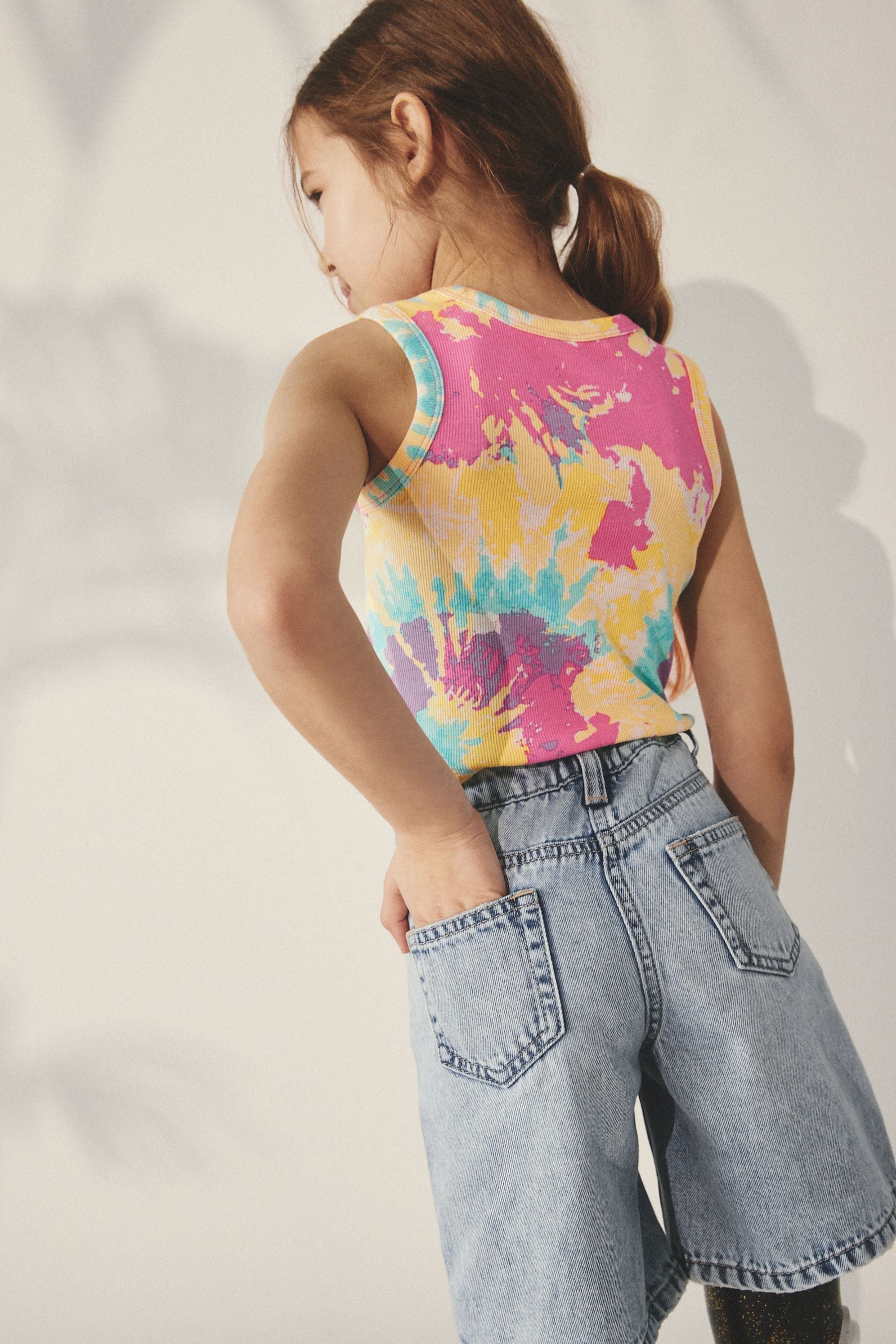 Bright Tie Dye Boxy Rib Vest (3-16yrs)