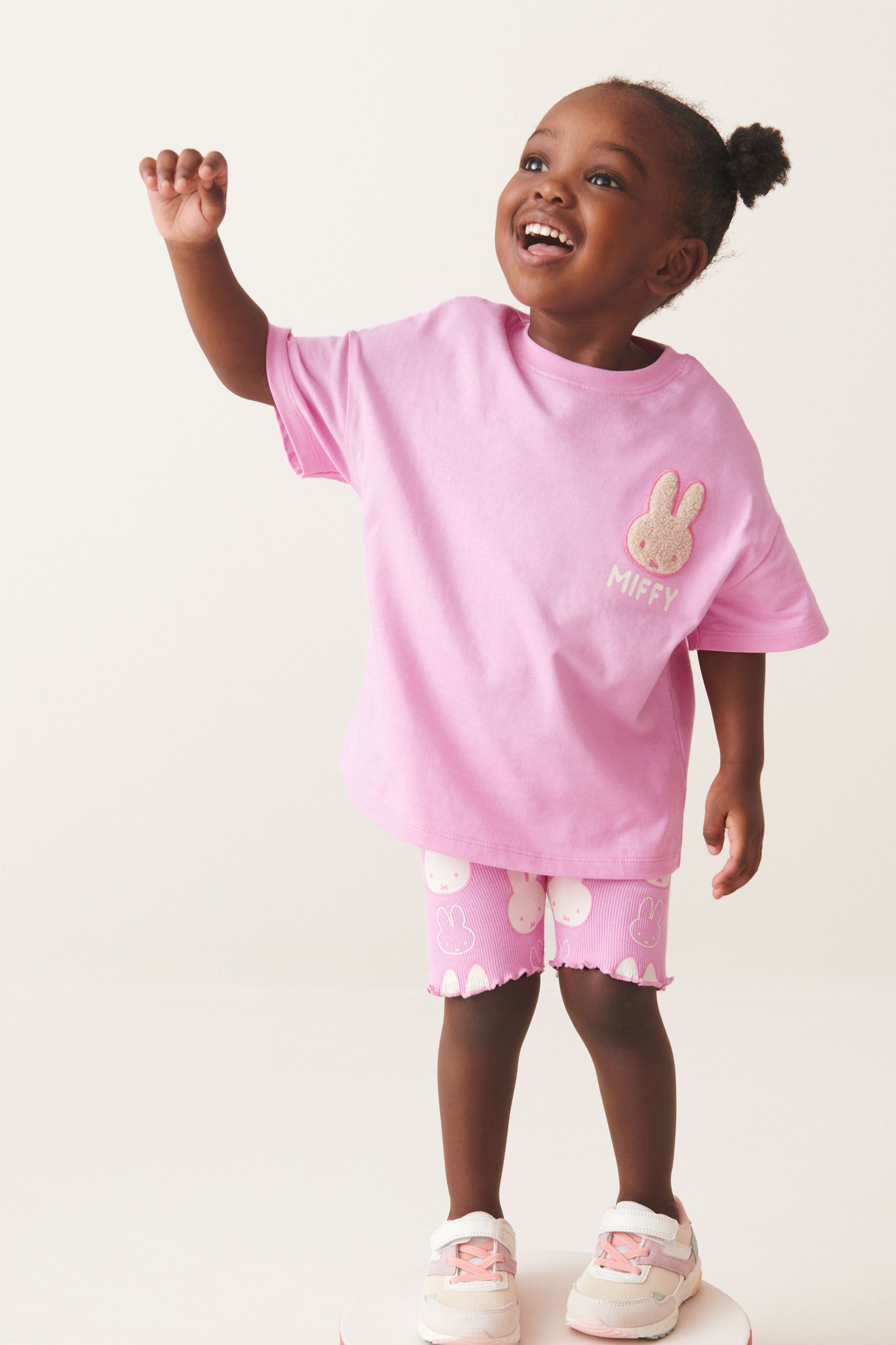 Pink Miffy Short Sleeve 100% Cotton T-Shirt And Cycle Shorts Set (3mths-7yrs)