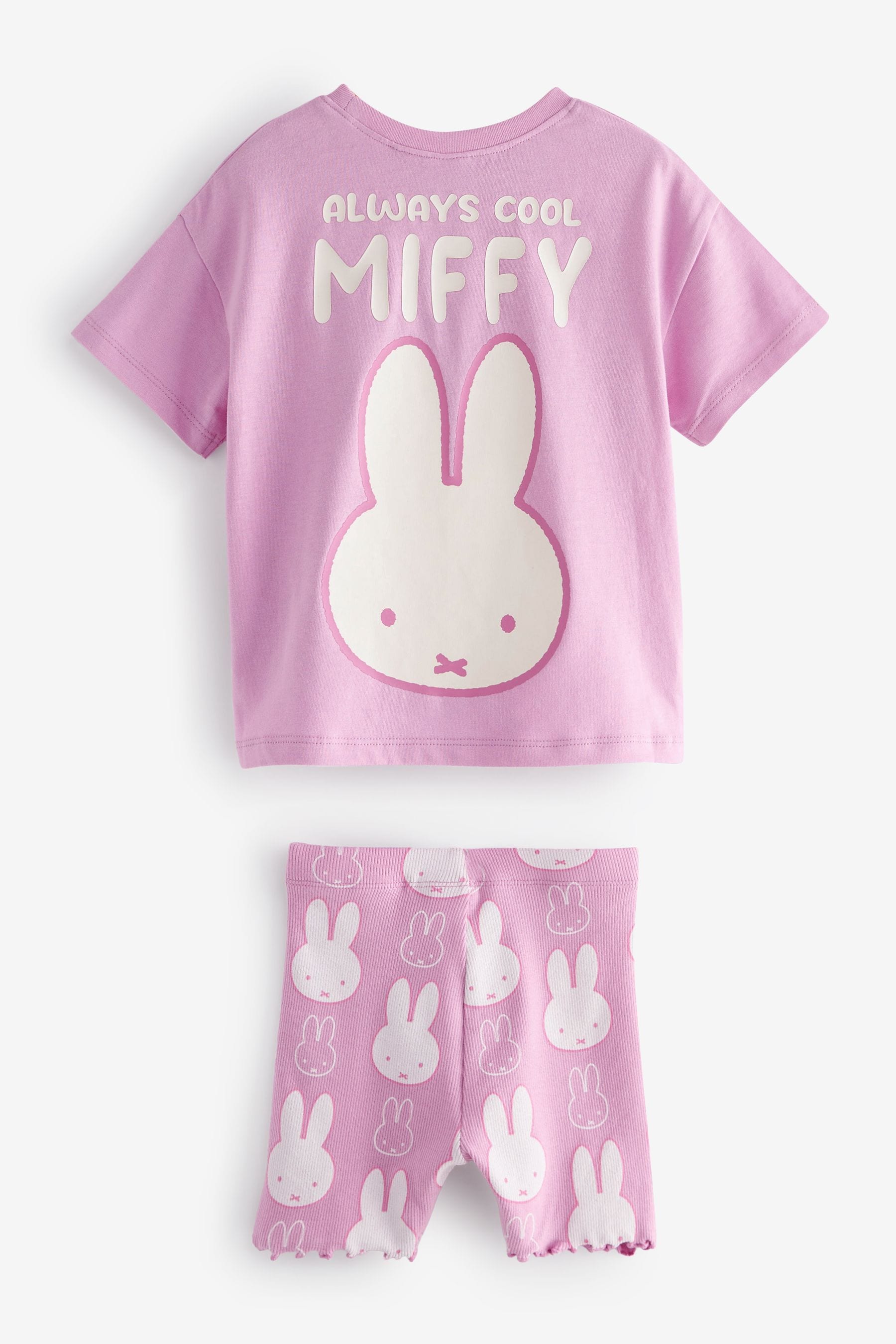 Pink Miffy Short Sleeve 100% Cotton T-Shirt And Cycle Shorts Set (3mths-7yrs)