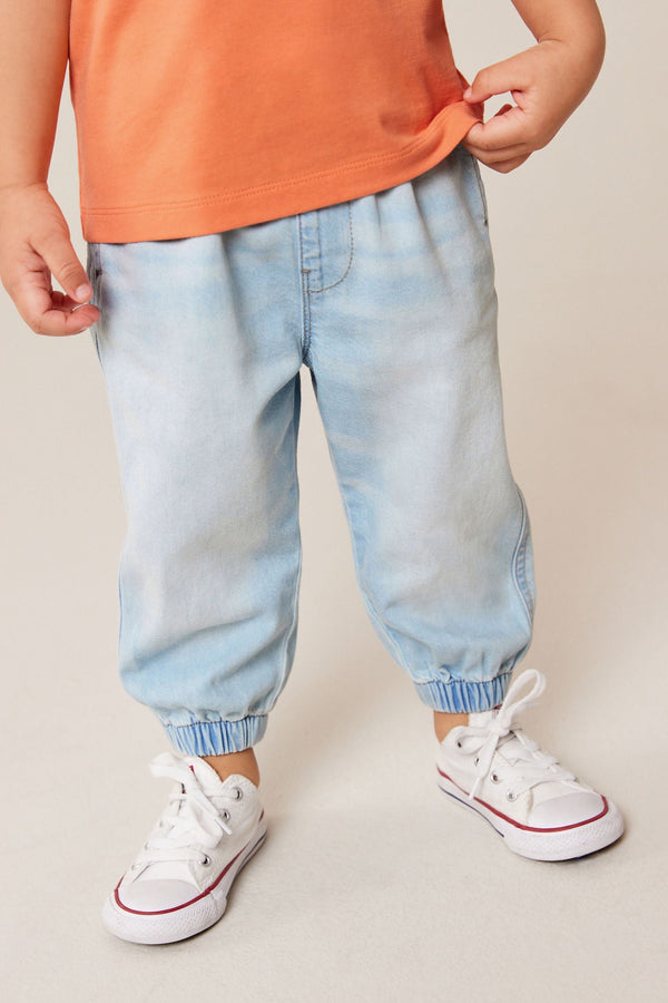 Light Blue Denim Cuffed Pull On Jeans (3mths-7yrs)