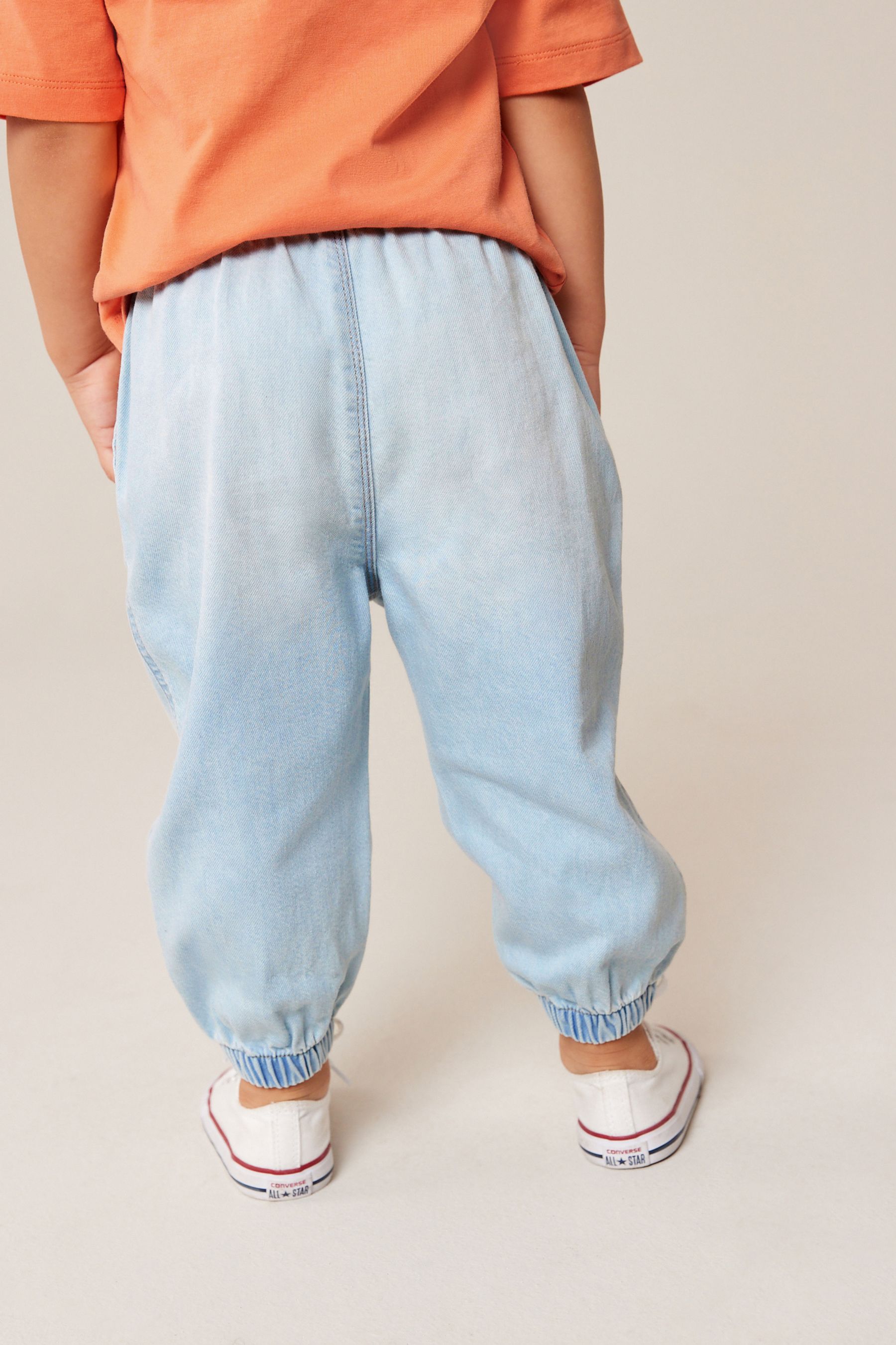 Light Blue Denim Cuffed Pull On Jeans (3mths-7yrs)