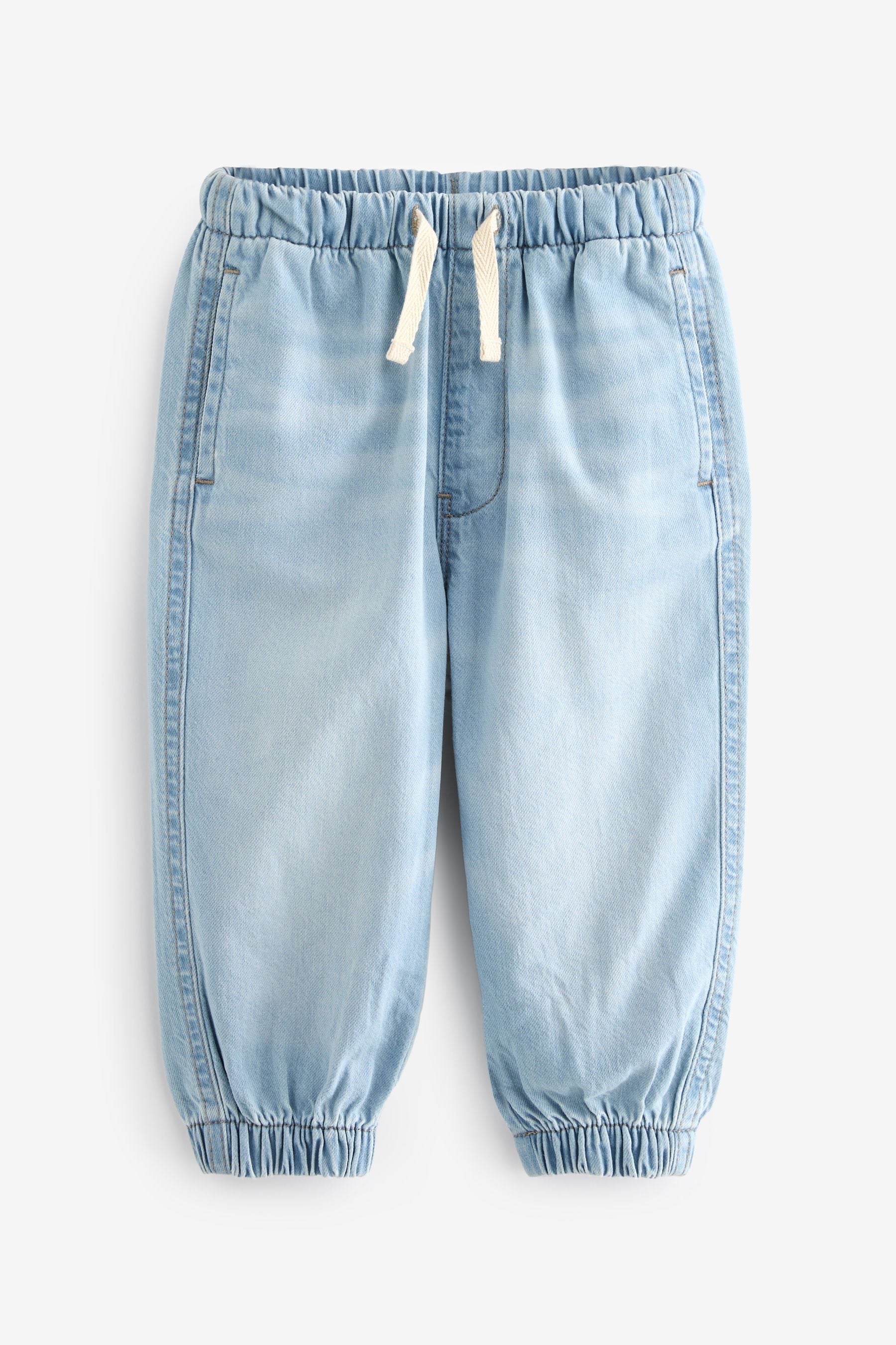 Light Blue Denim Cuffed Pull On Jeans (3mths-7yrs)