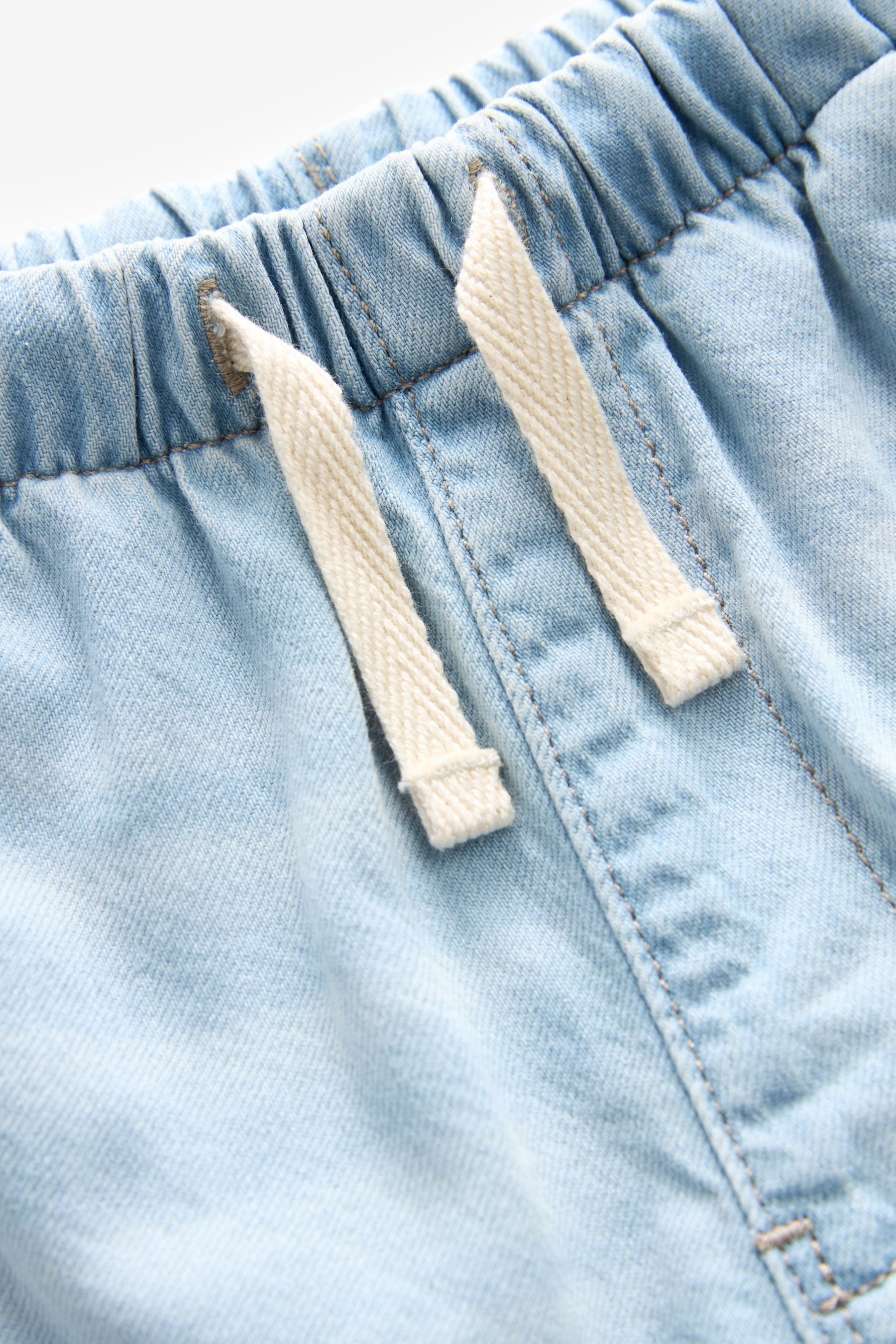 Light Blue Denim Cuffed Pull On Jeans (3mths-7yrs)