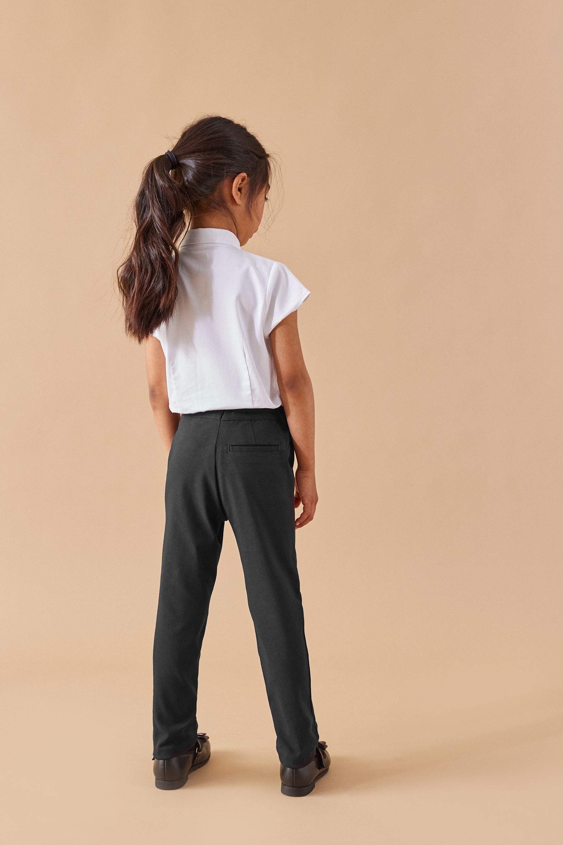 Black Regular Waist School Skinny Stretch Trousers (3-18yrs)