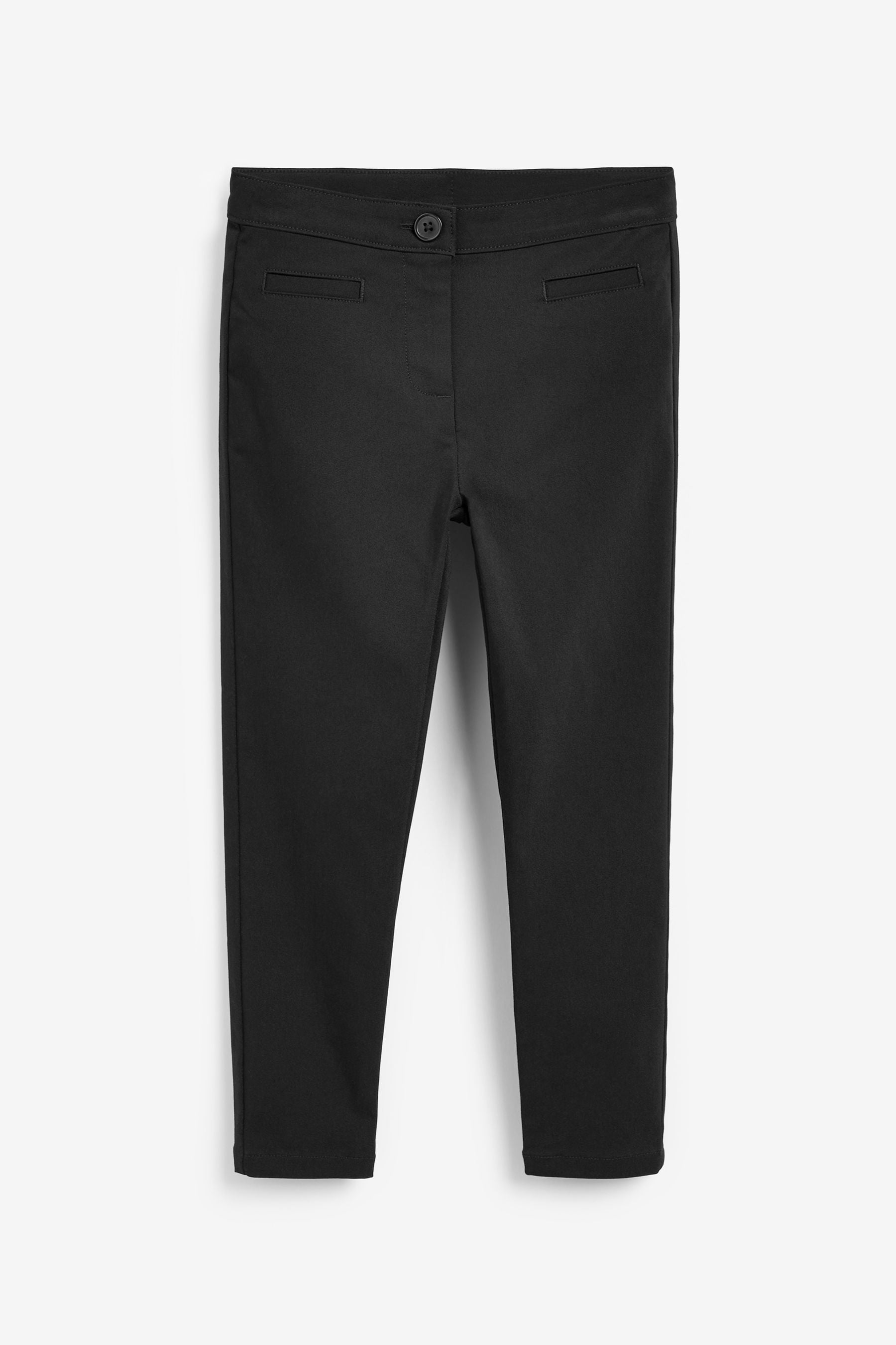 Black Regular Waist School Skinny Stretch Trousers (3-18yrs)