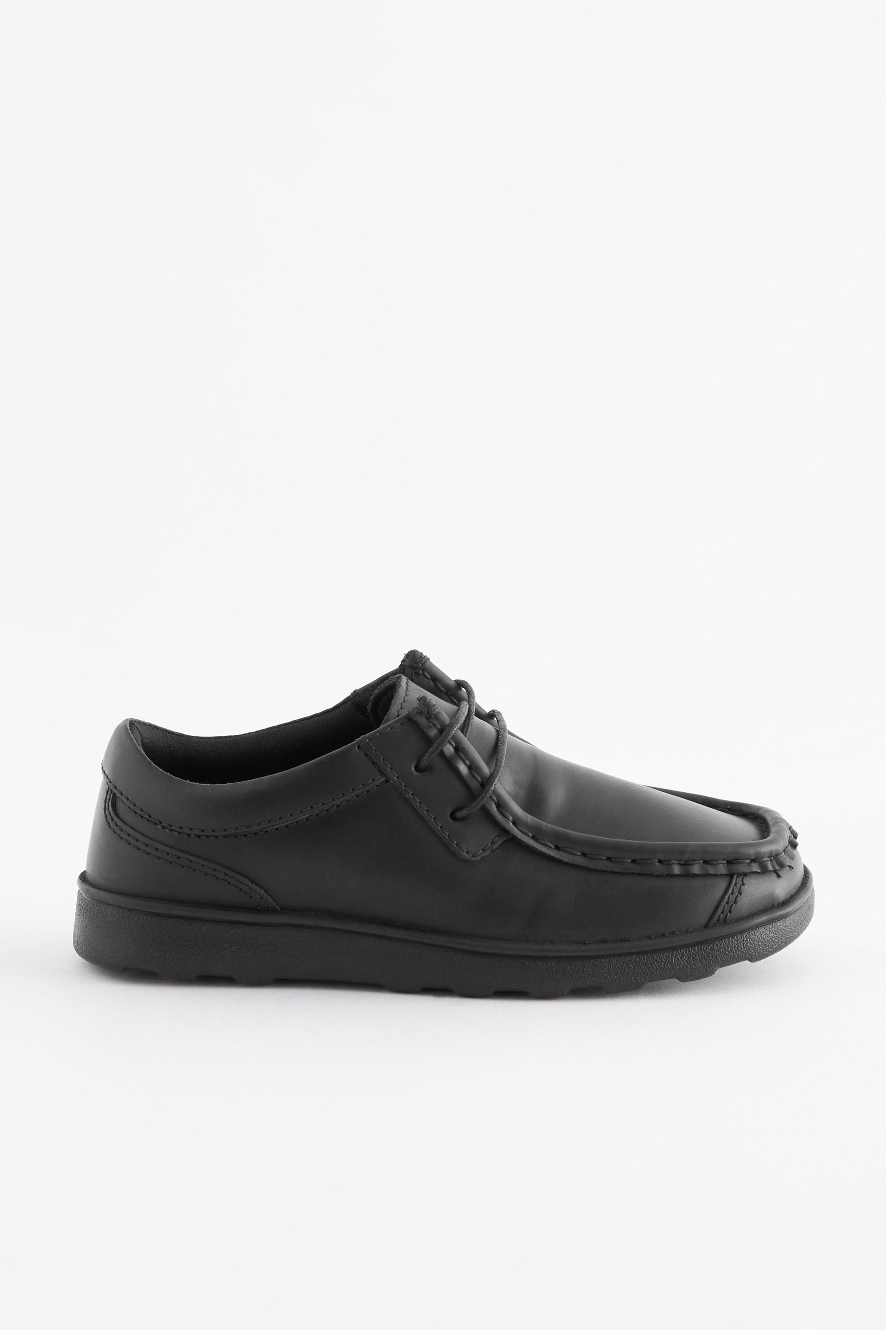 Black School Leather Lace-Up Shoes