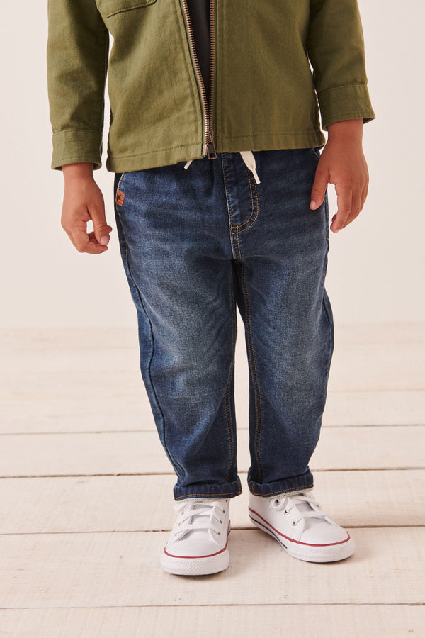 Dark Wash Loose Fit Jogger Jeans With Comfort Stretch (3mths-7yrs)