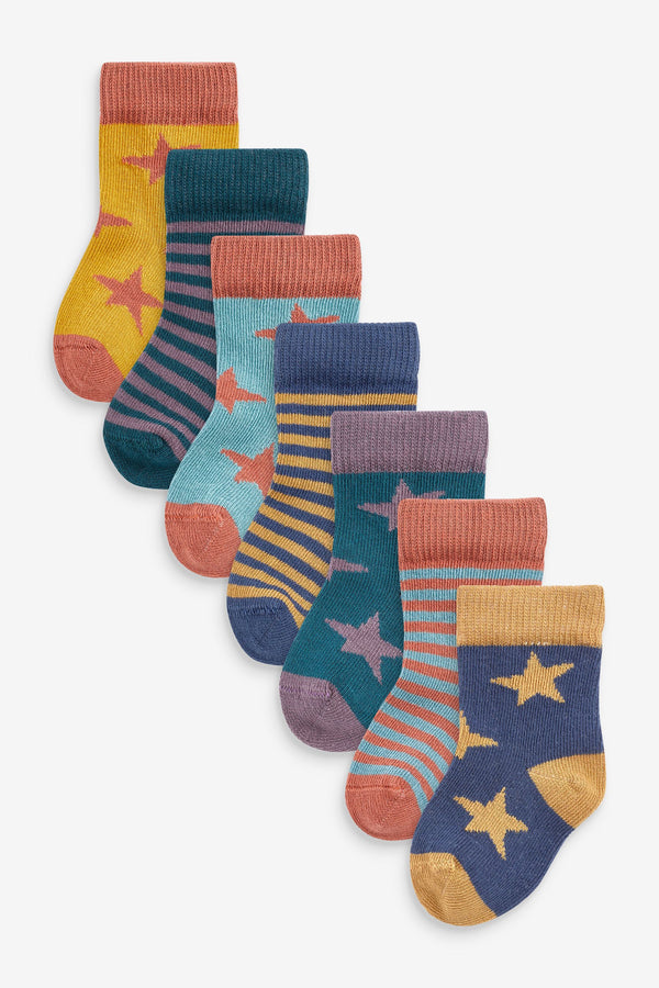 Blue Star/Stripe Baby Socks 5 Pack (0mths-2yrs)