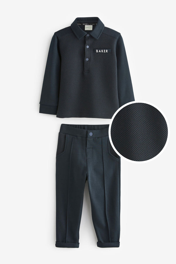 Baker by Ted Baker (3mths-6yrs) Navy Polo and Trouser Set