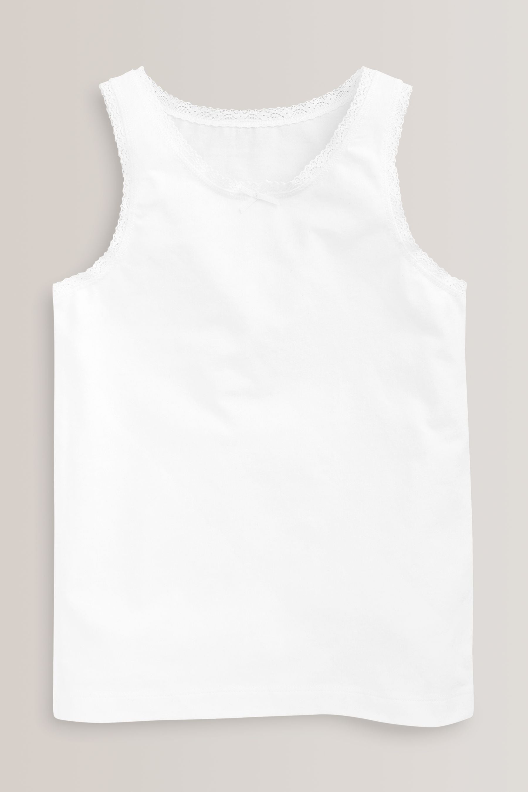 White 5 Pack Lace Vests (1.5-16yrs)