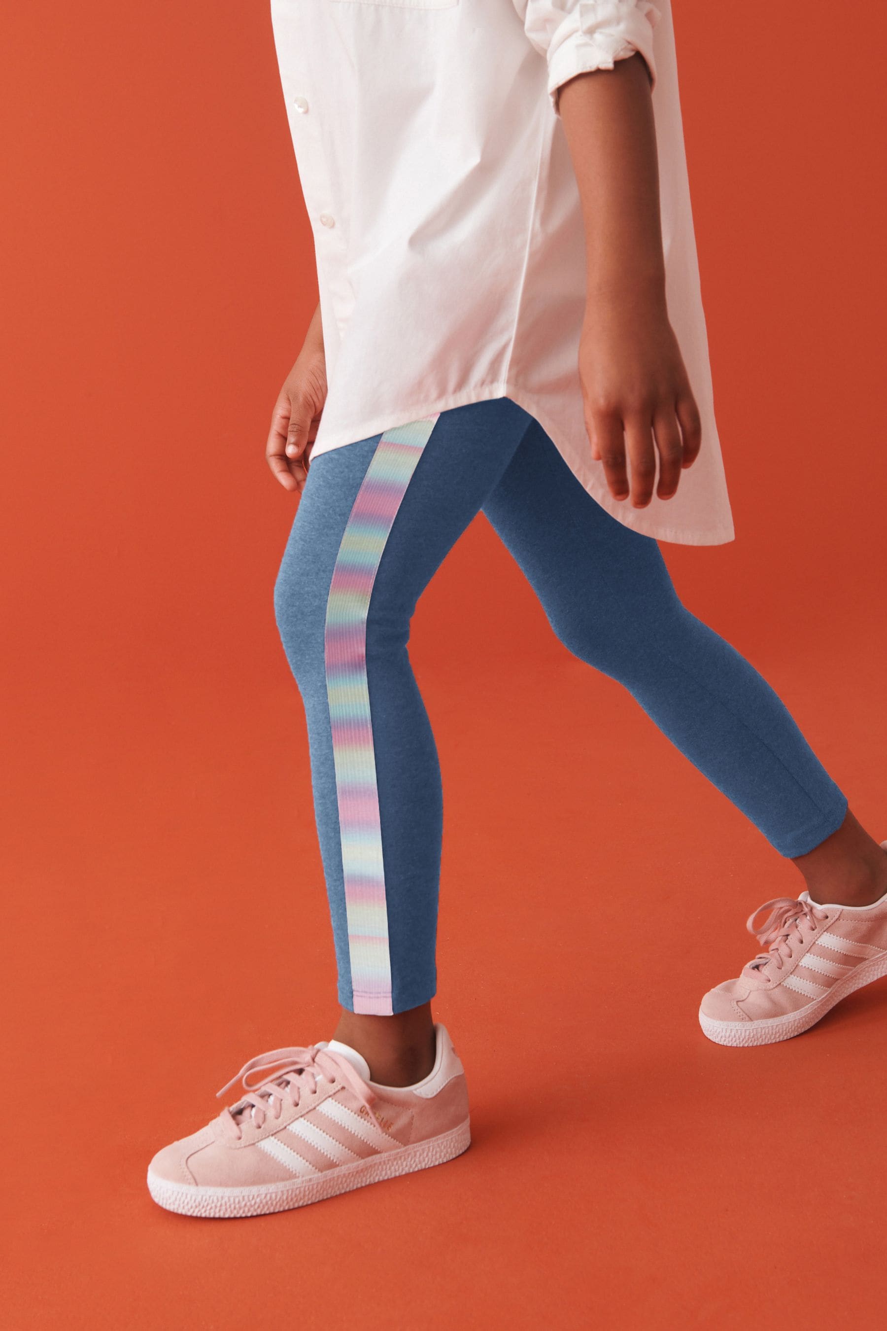 Blue Rainbow Printed Leggings (3-16yrs)