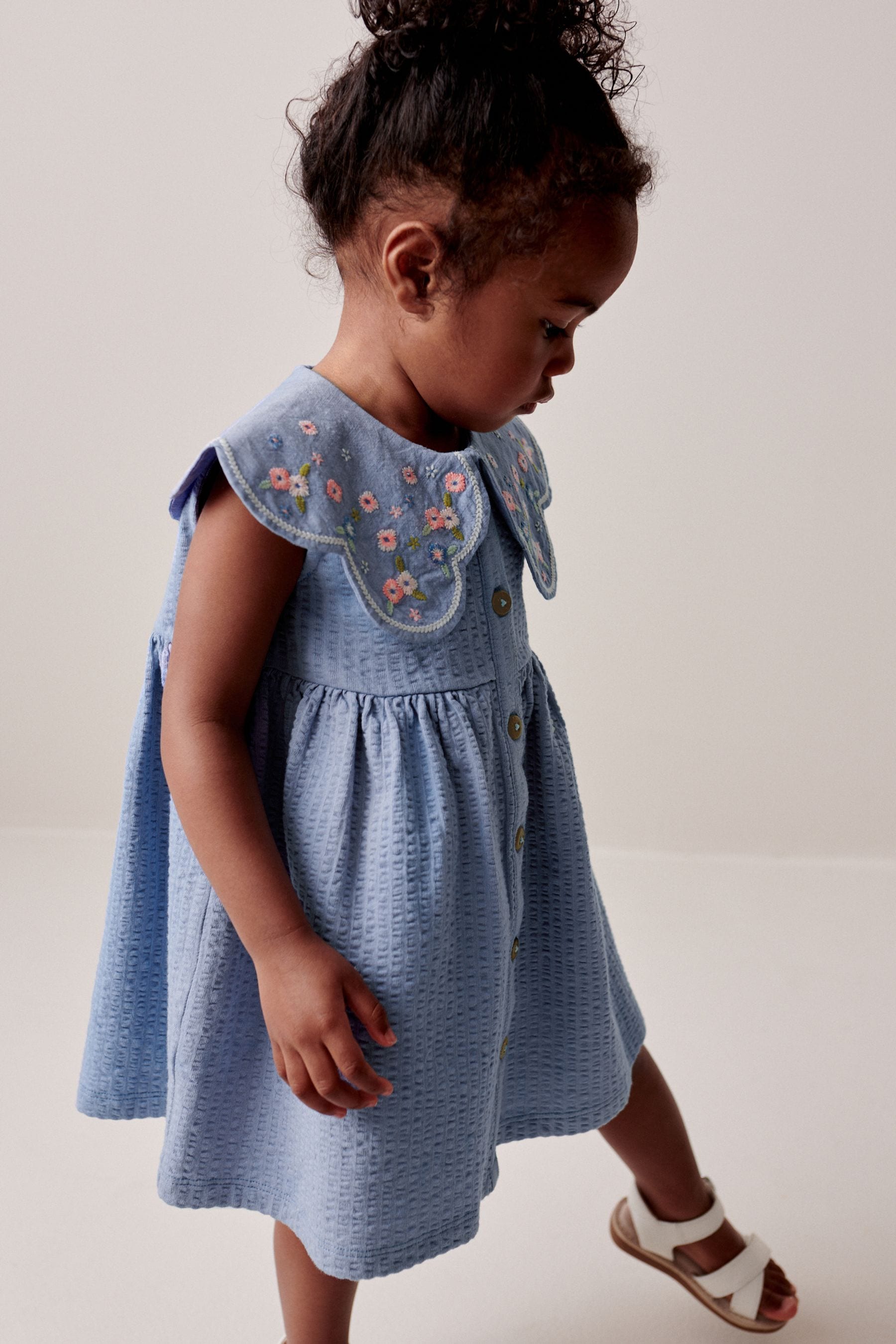 Blue Cotton Summer Dress (3mths-7yrs)