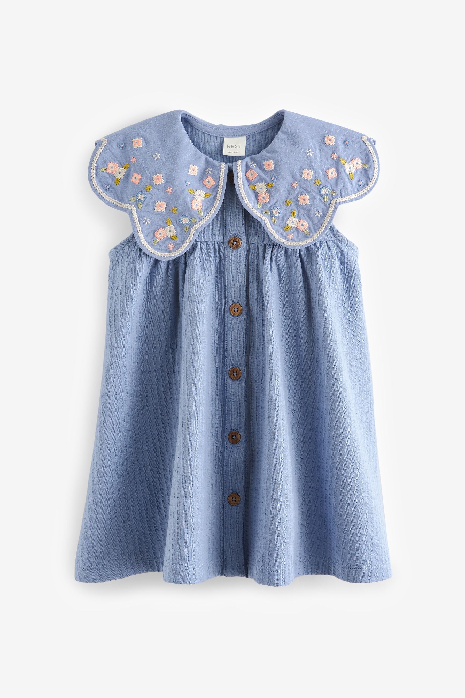 Blue Cotton Summer Dress (3mths-7yrs)