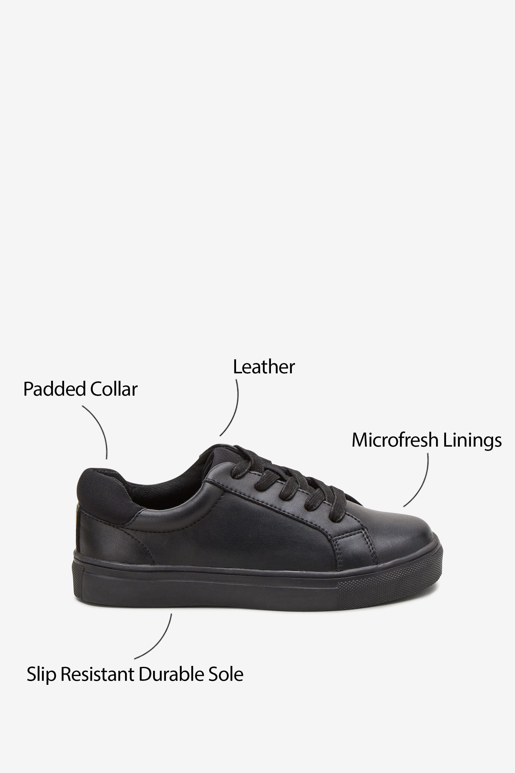 Black School Lace-Up Shoes