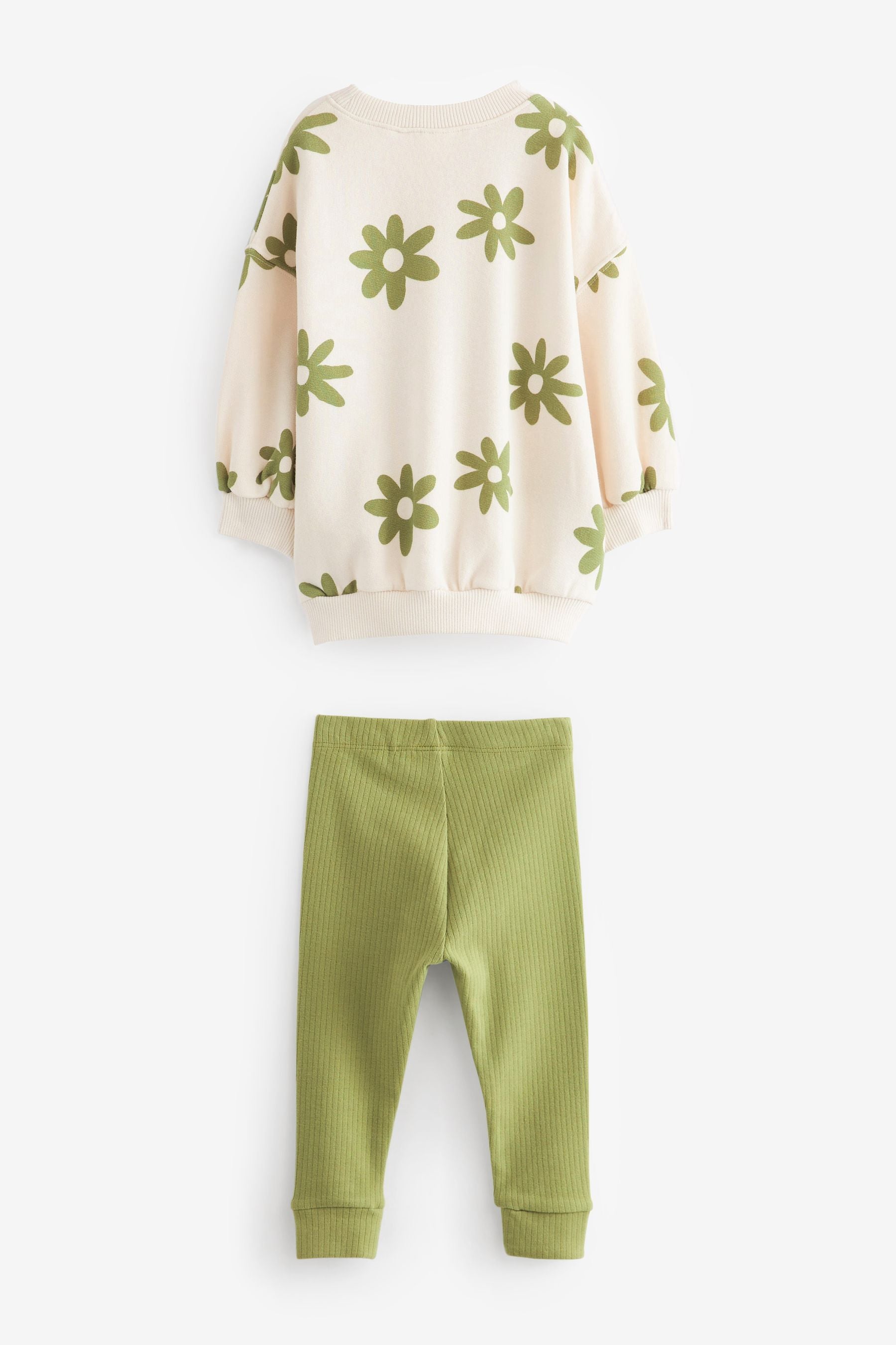 Green Printed Sweatshirt and Leggings Set (3mths-7yrs)