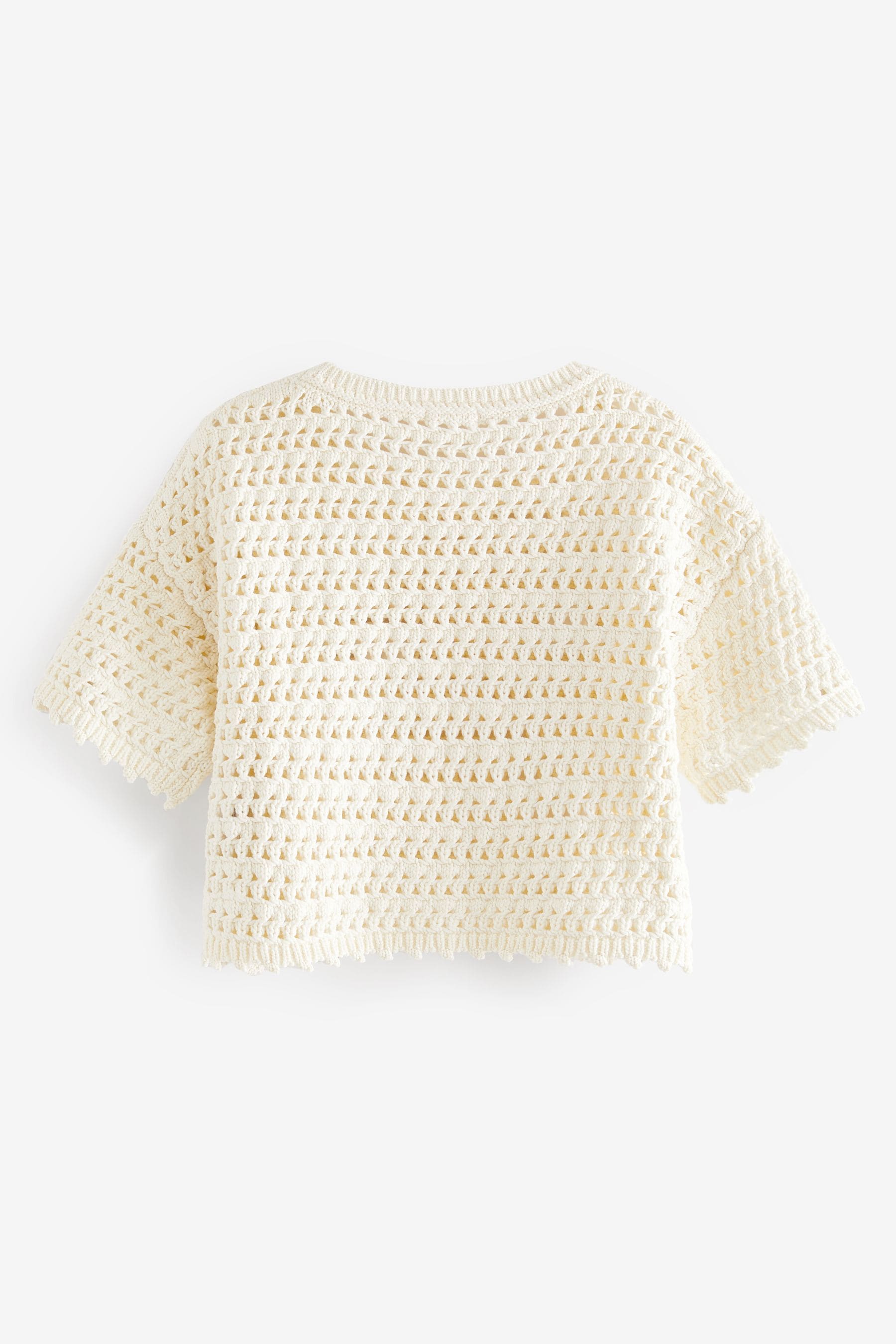 Ecru Crochet Knit Top (3-16yrs)