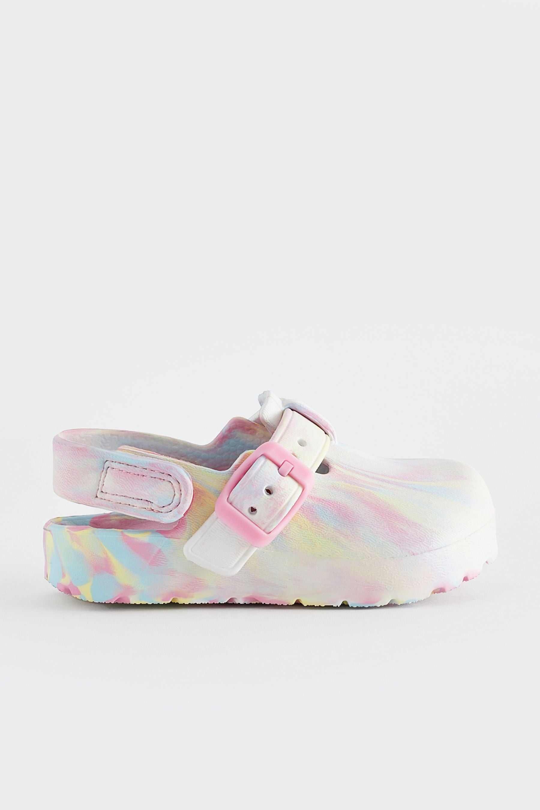 Pink Marble Buckle Clogs