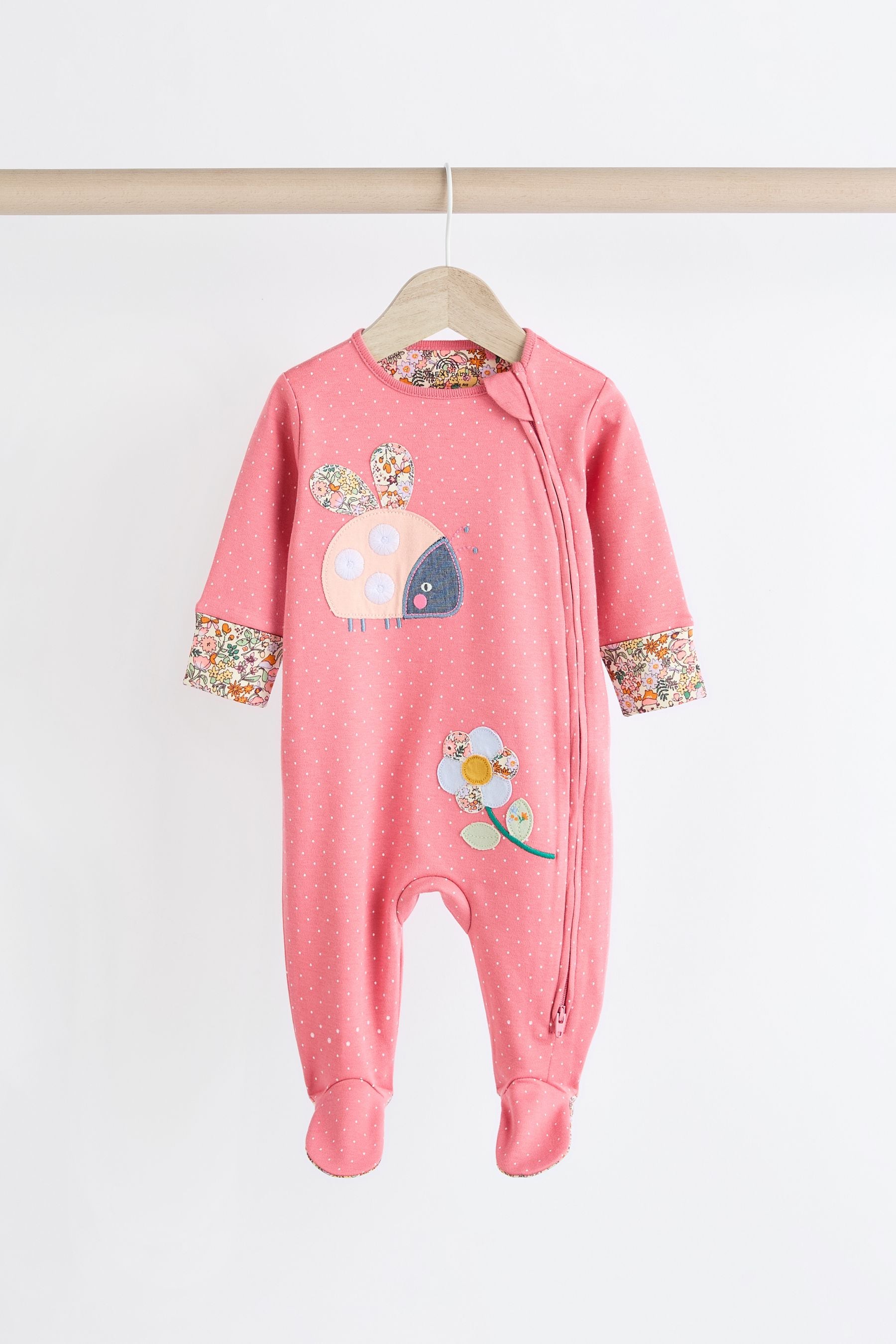 Multi Ladybird Baby Character Zip Sleepsuits 3 Pack (0mths-2yrs)