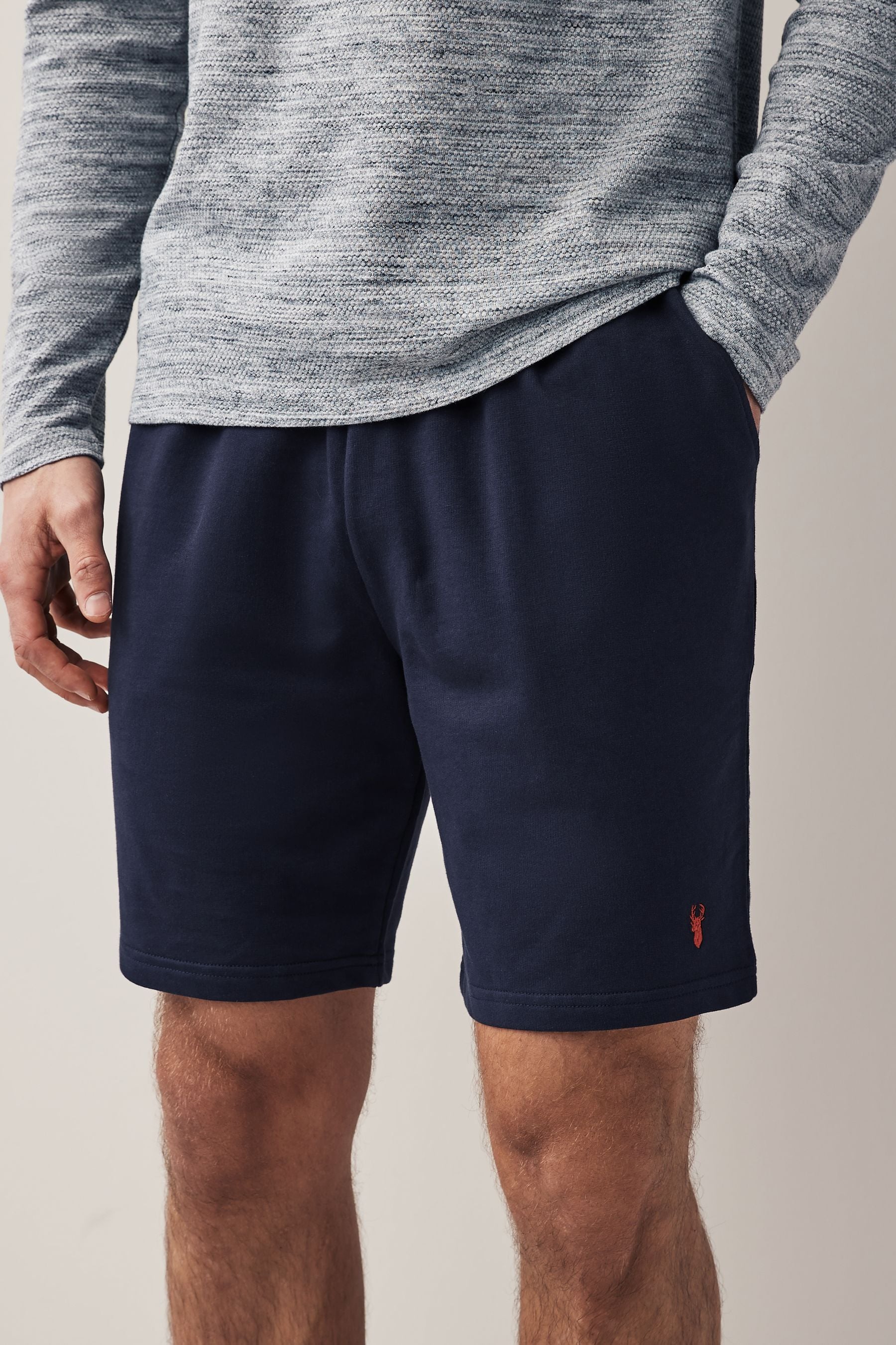 Navy Blue/Dark Grey Lightweight Joggers Shorts 2 Pack