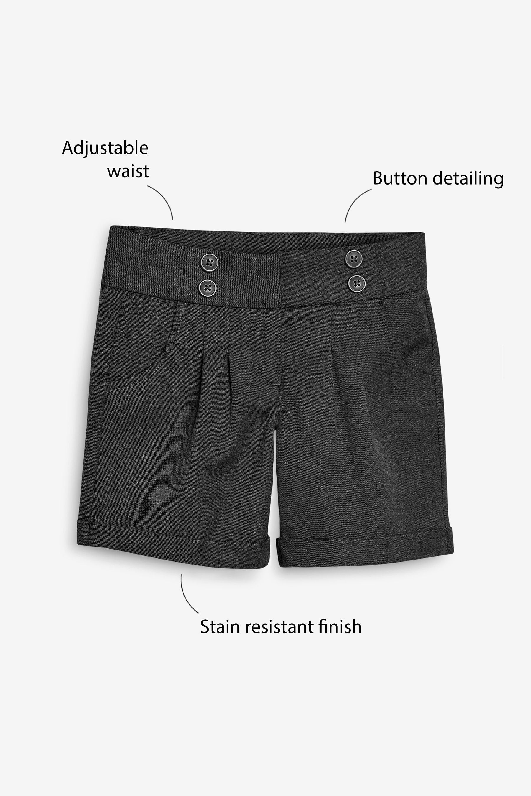 Grey School Shorts (3-16yrs)