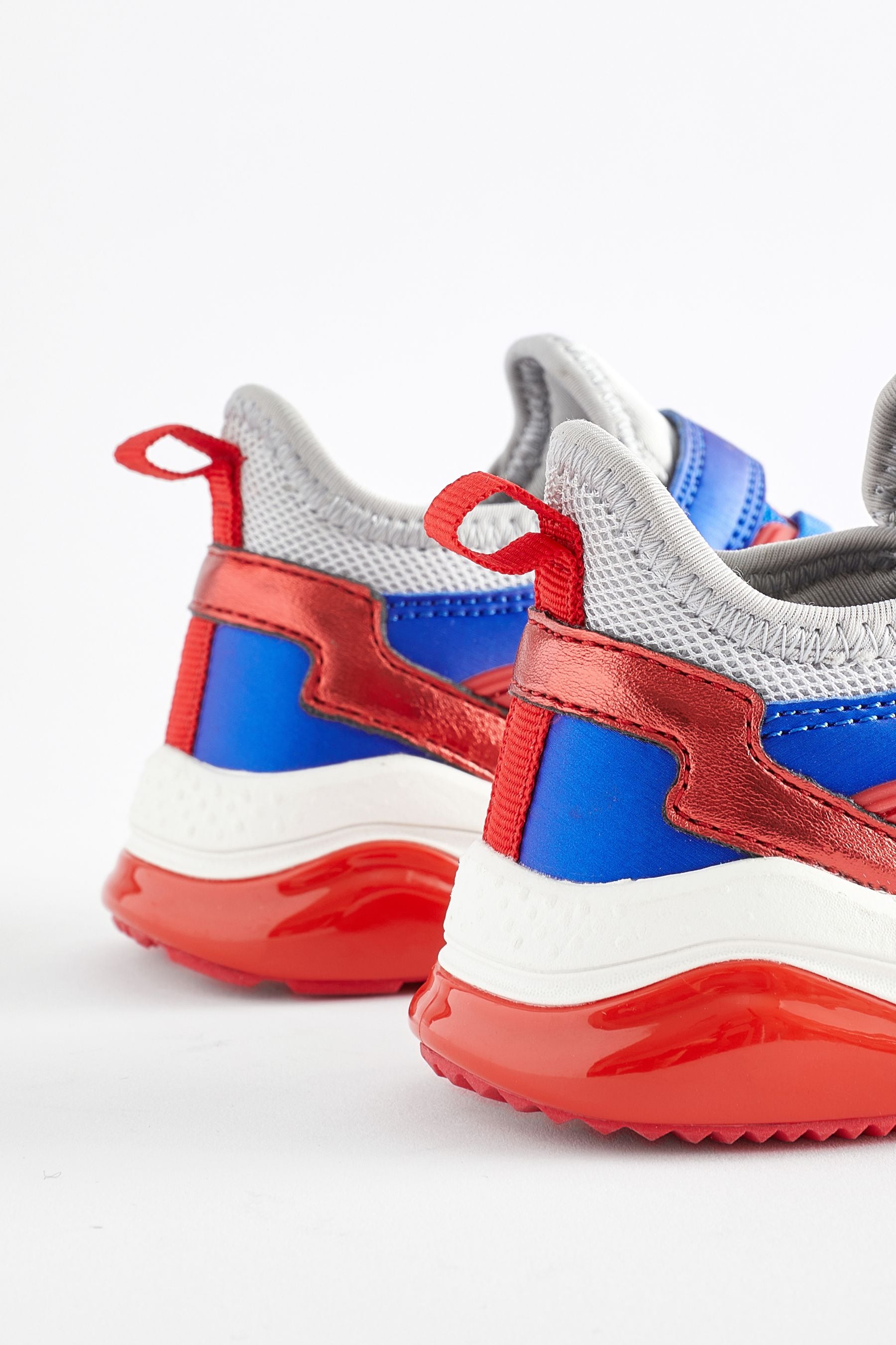 Red/Blue Elastic One Strap Lace Trainers