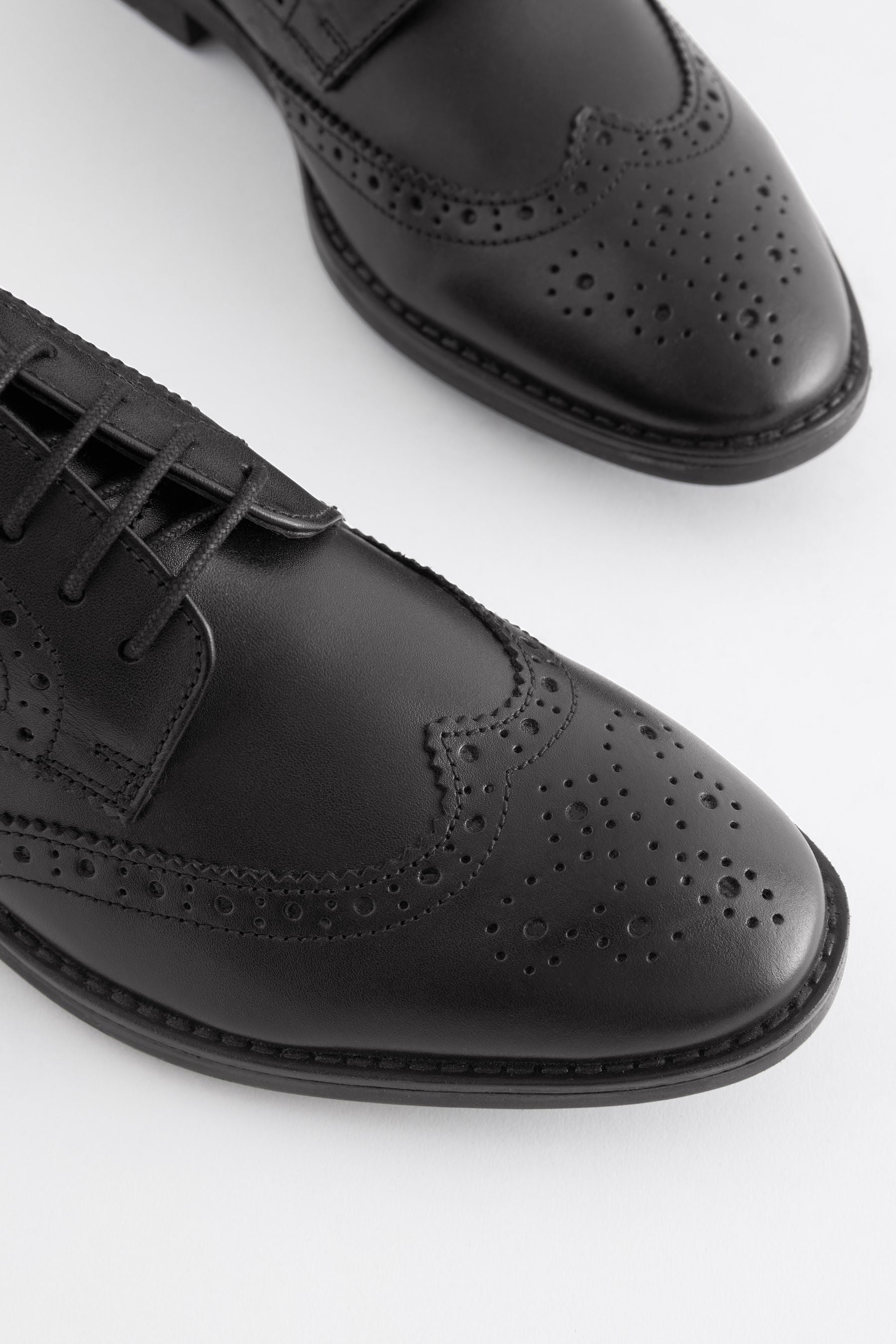 Black School Leather Brogues