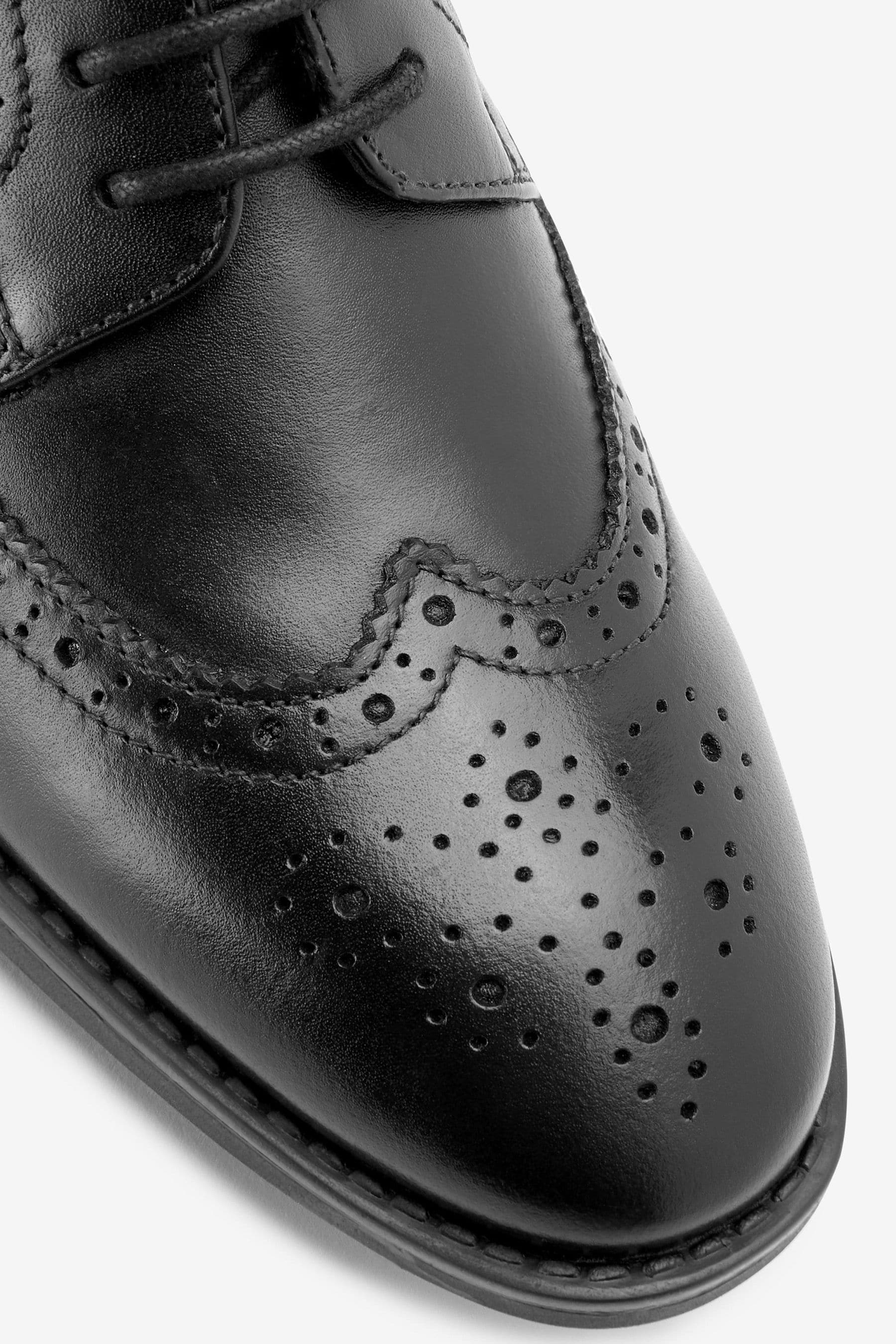 Black School Leather Brogues