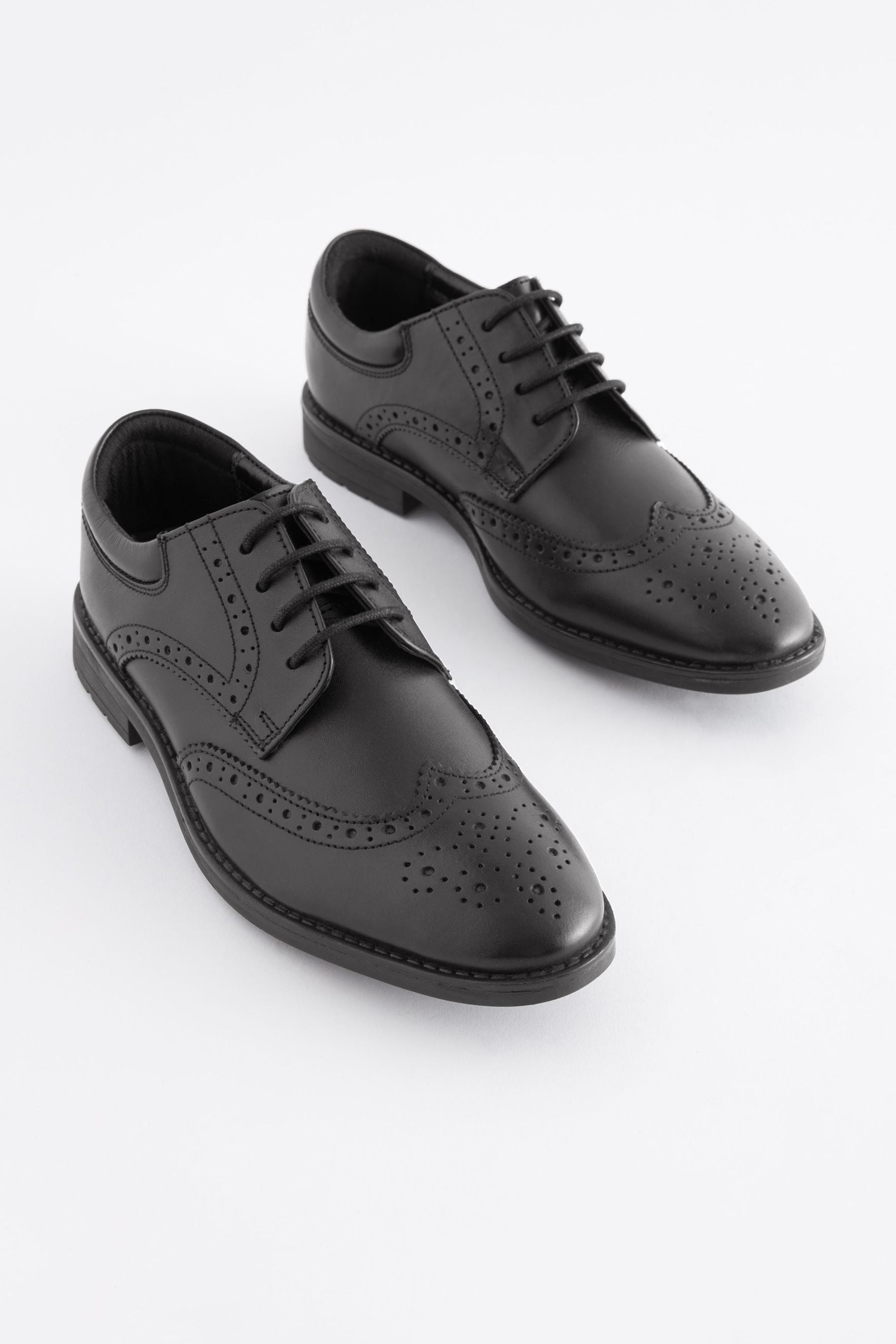 Black School Leather Brogues