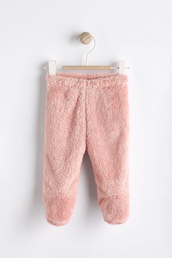 Pink Baby Cosy Fleece Footed Leggings (0-9mths)