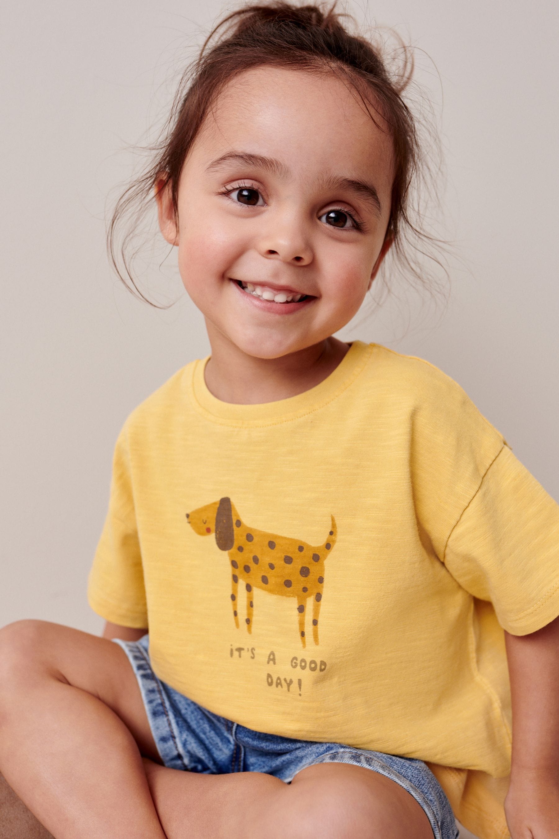 Yellow Dog Short Sleeve 100% Cotton T-Shirt (3mths-7yrs)