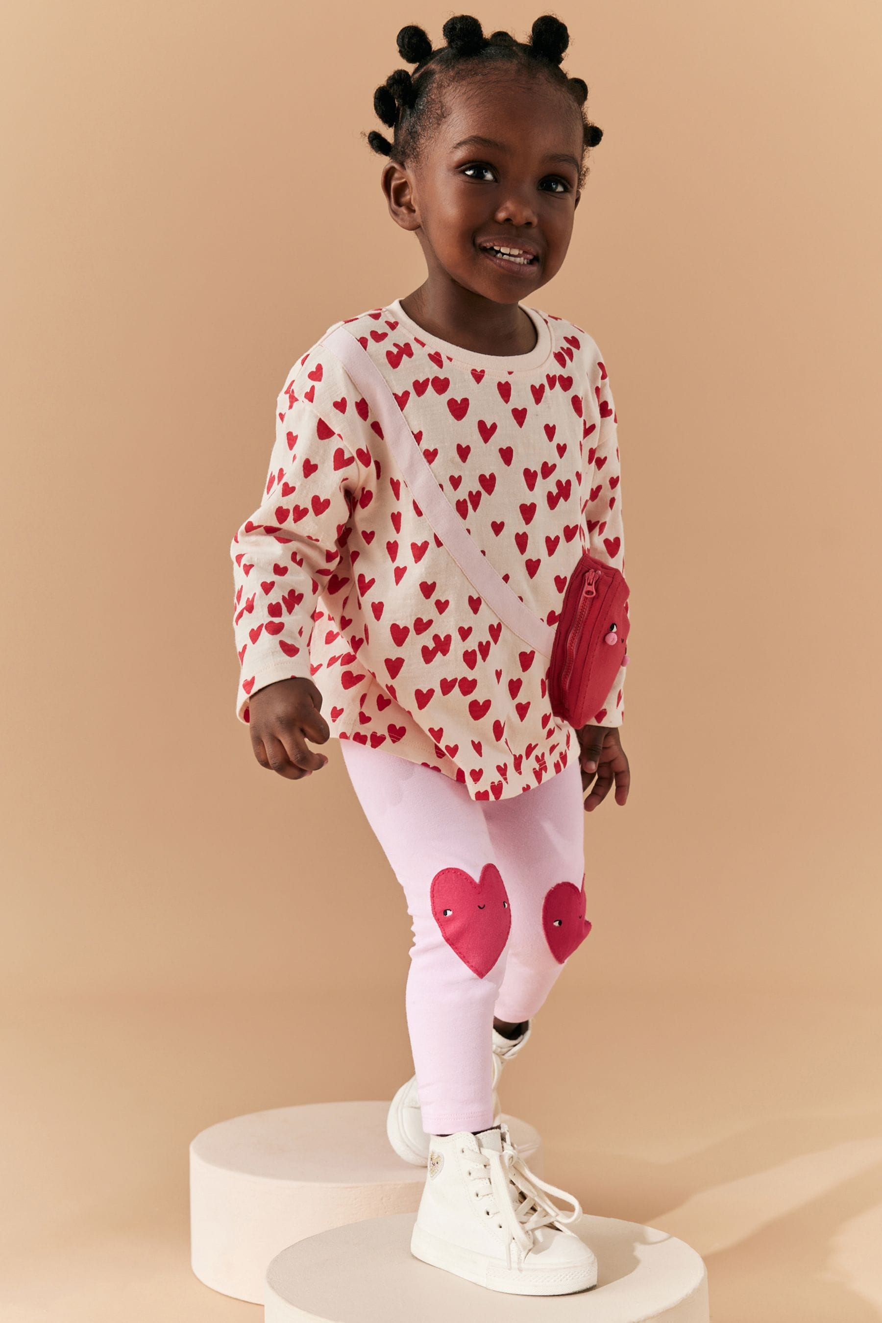 Pink Heart Embroidered Leggings (3mths-7yrs)