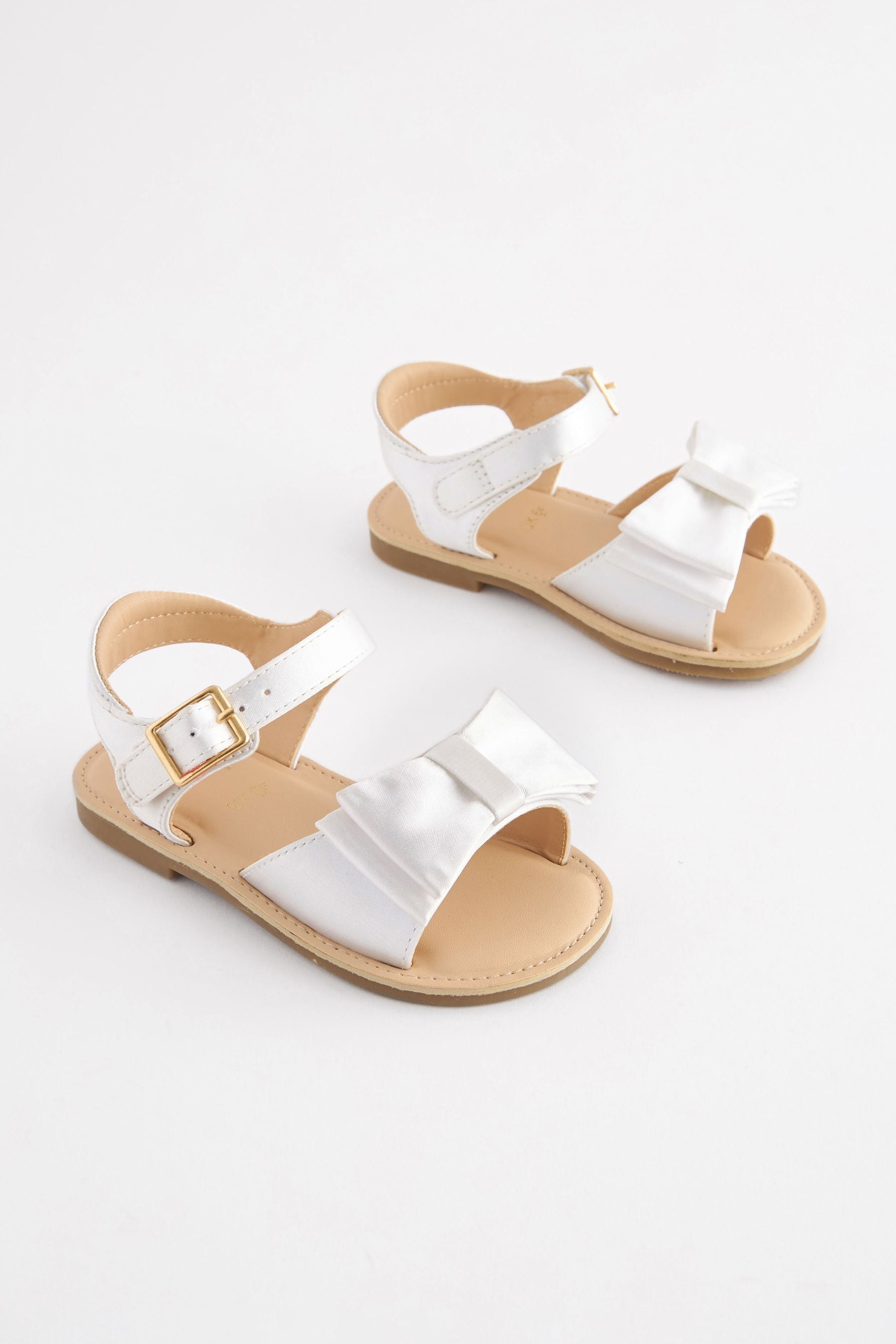 White Wide Fit (G) Bow Occasion Sandals