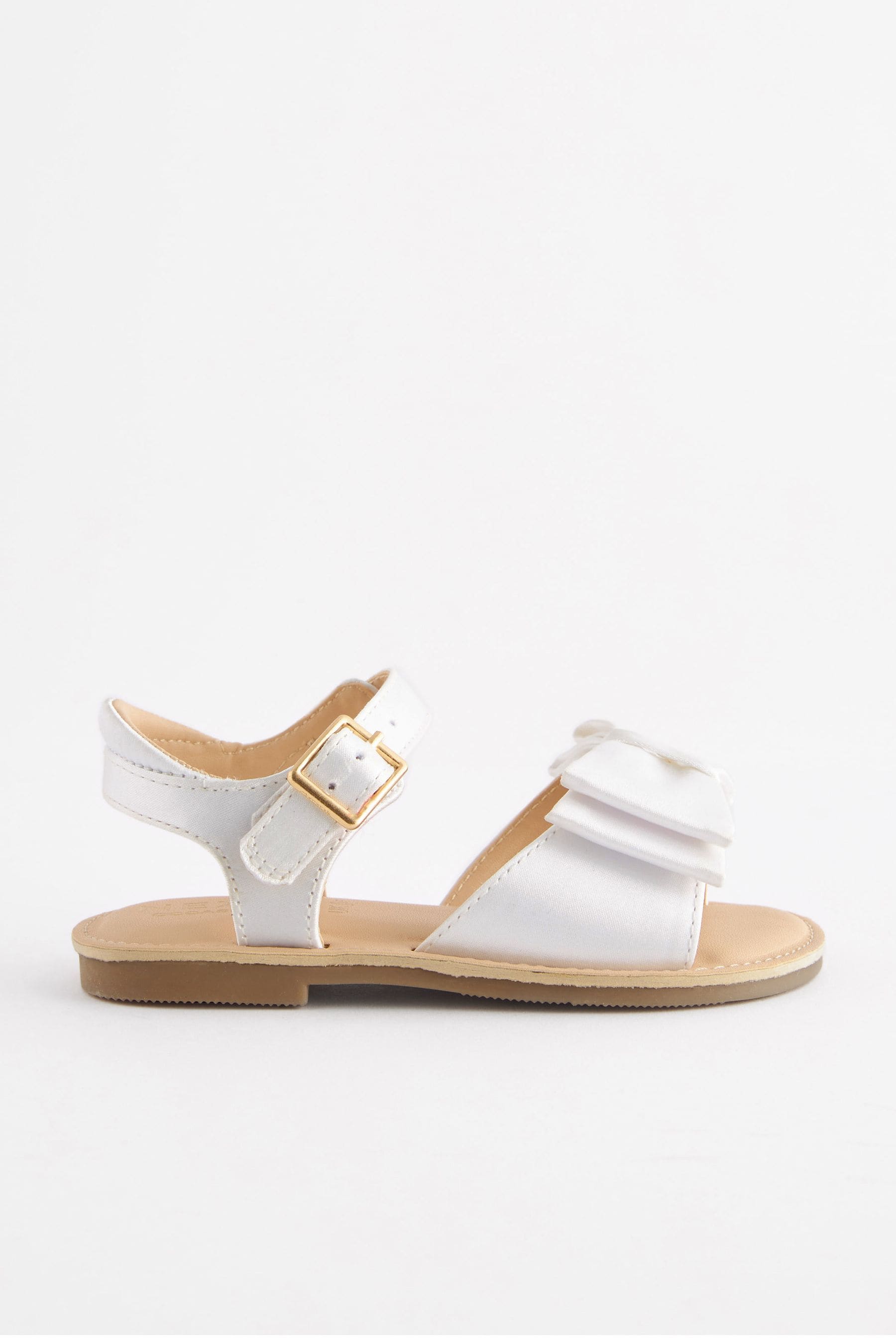 White Wide Fit (G) Bow Occasion Sandals